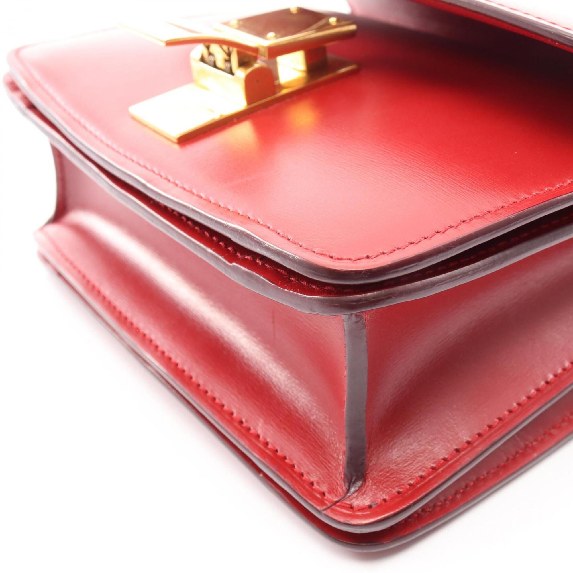 Celine Red Color Leather Handbag Shoulder Bag (Pre-Owned)