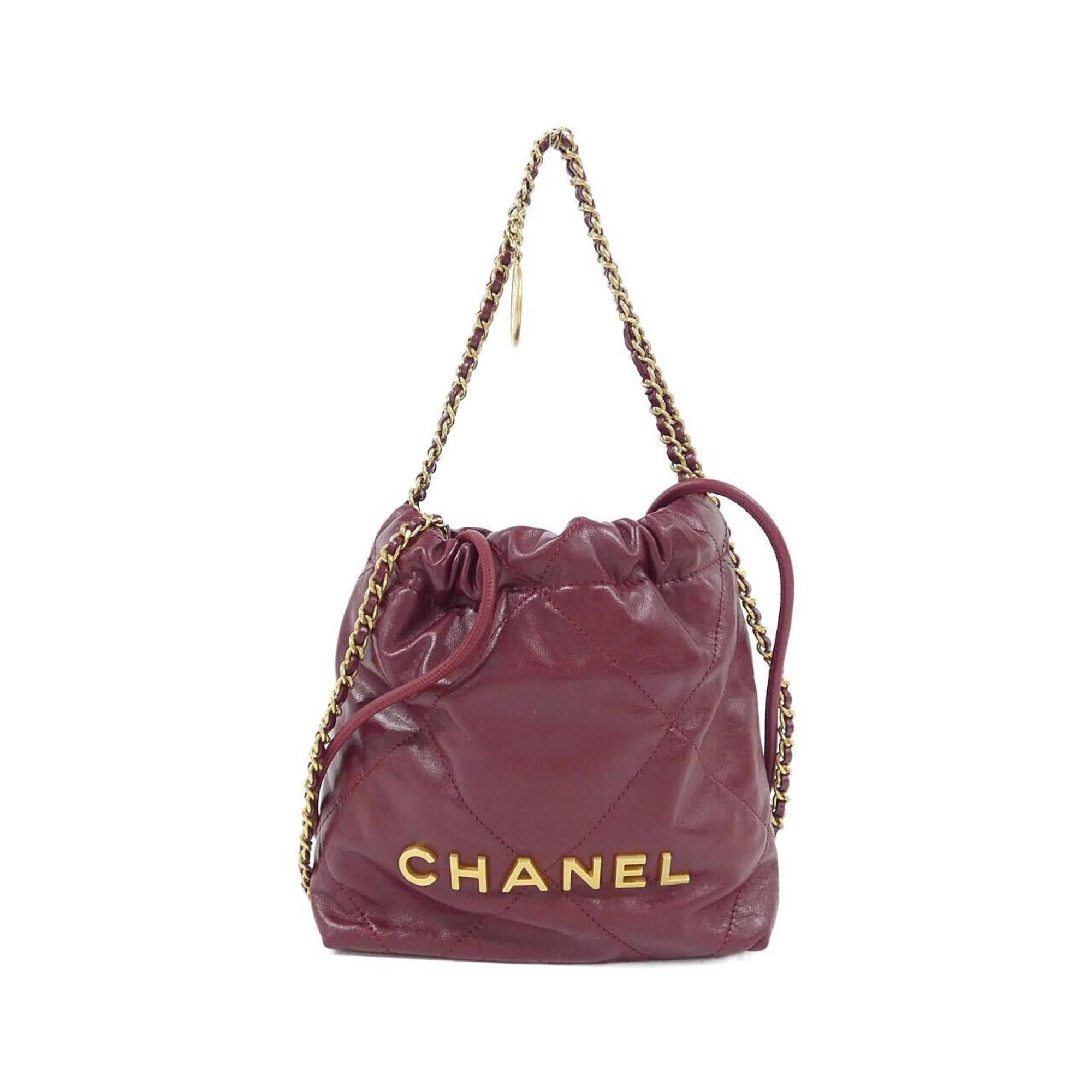 Chanel Bordeaux Leather Handbag (Pre-Owned)