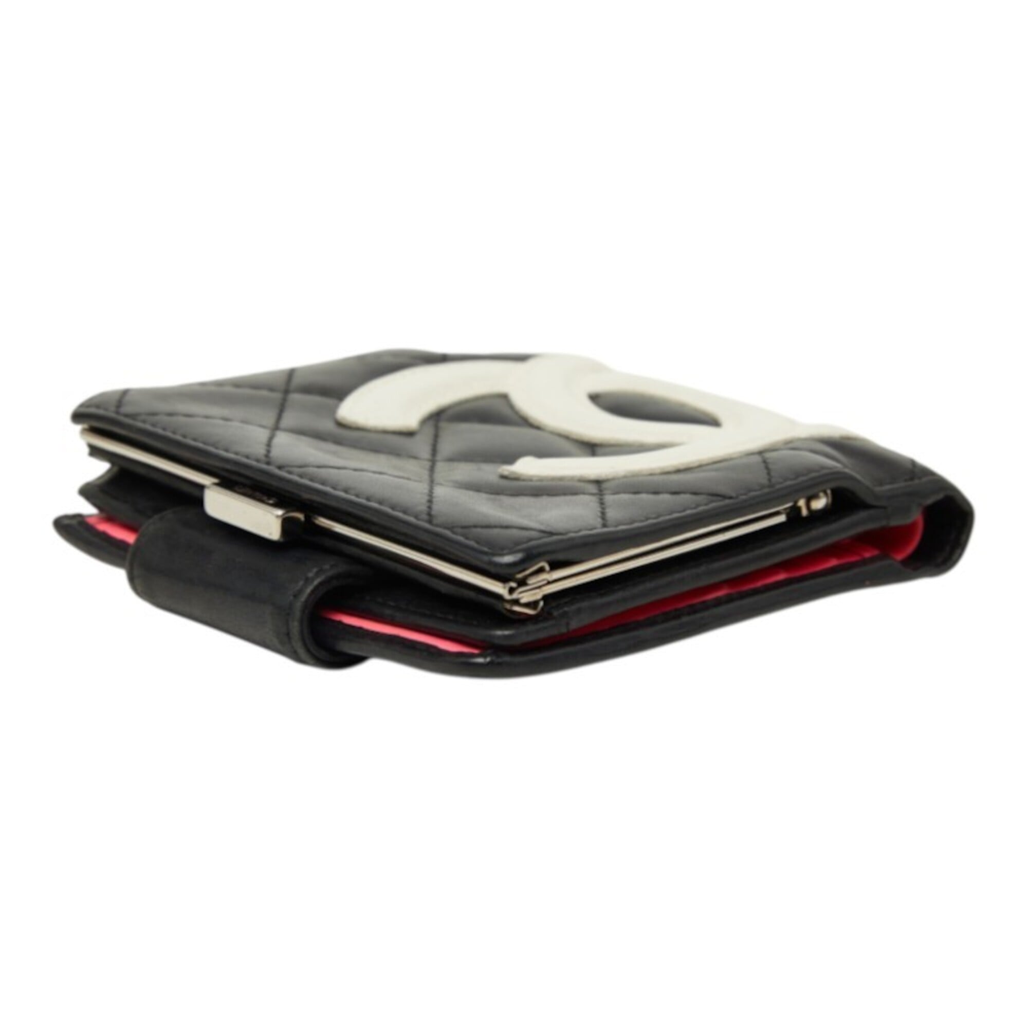 Chanel Black Pink Leather Wallet (Bi-Fold) (Pre-Owned)