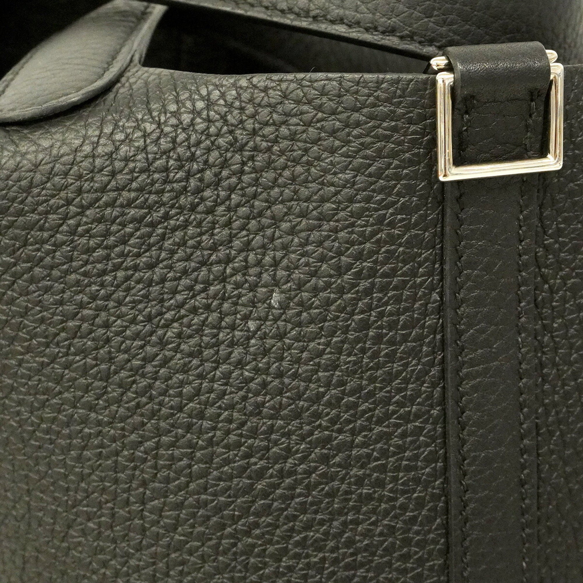 Hermes Black Taurillon Clemence Leather Handbag (Pre-Owned)