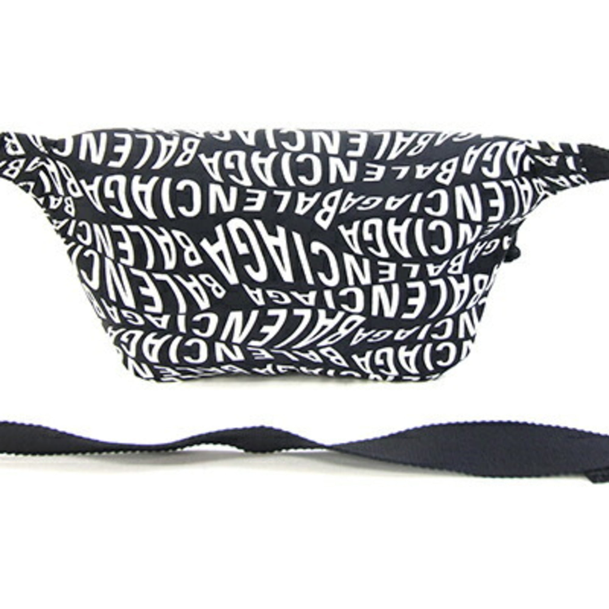 Balenciaga Black White Coated Canvas Fanny Pack (Pre-Owned)