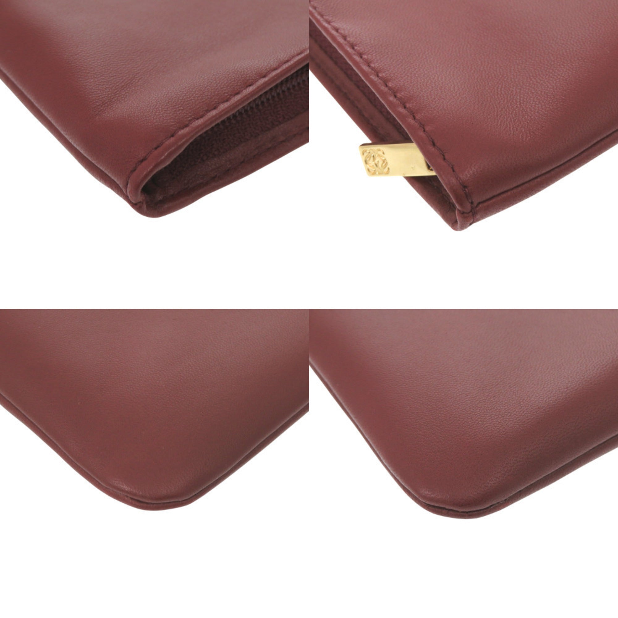 Loewe Wine Leather Pouch (Pre-Owned)