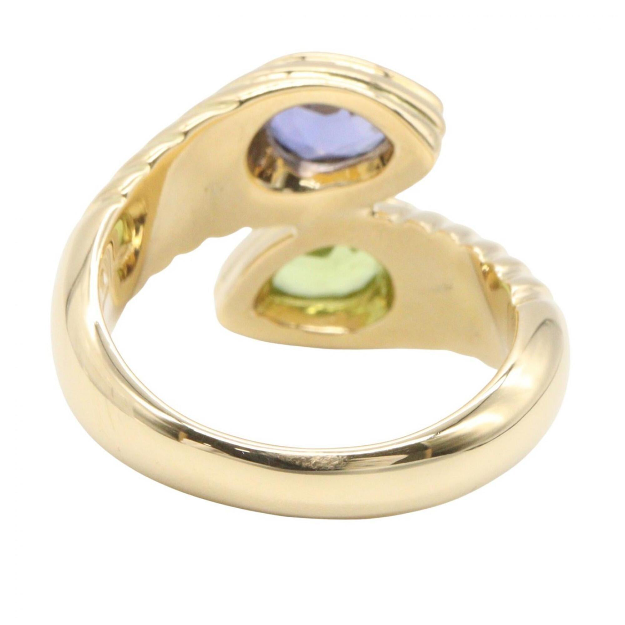 Bvlgari Gold Blue Green Yellow Gold (18K) Band Ring (Pre-Owned)