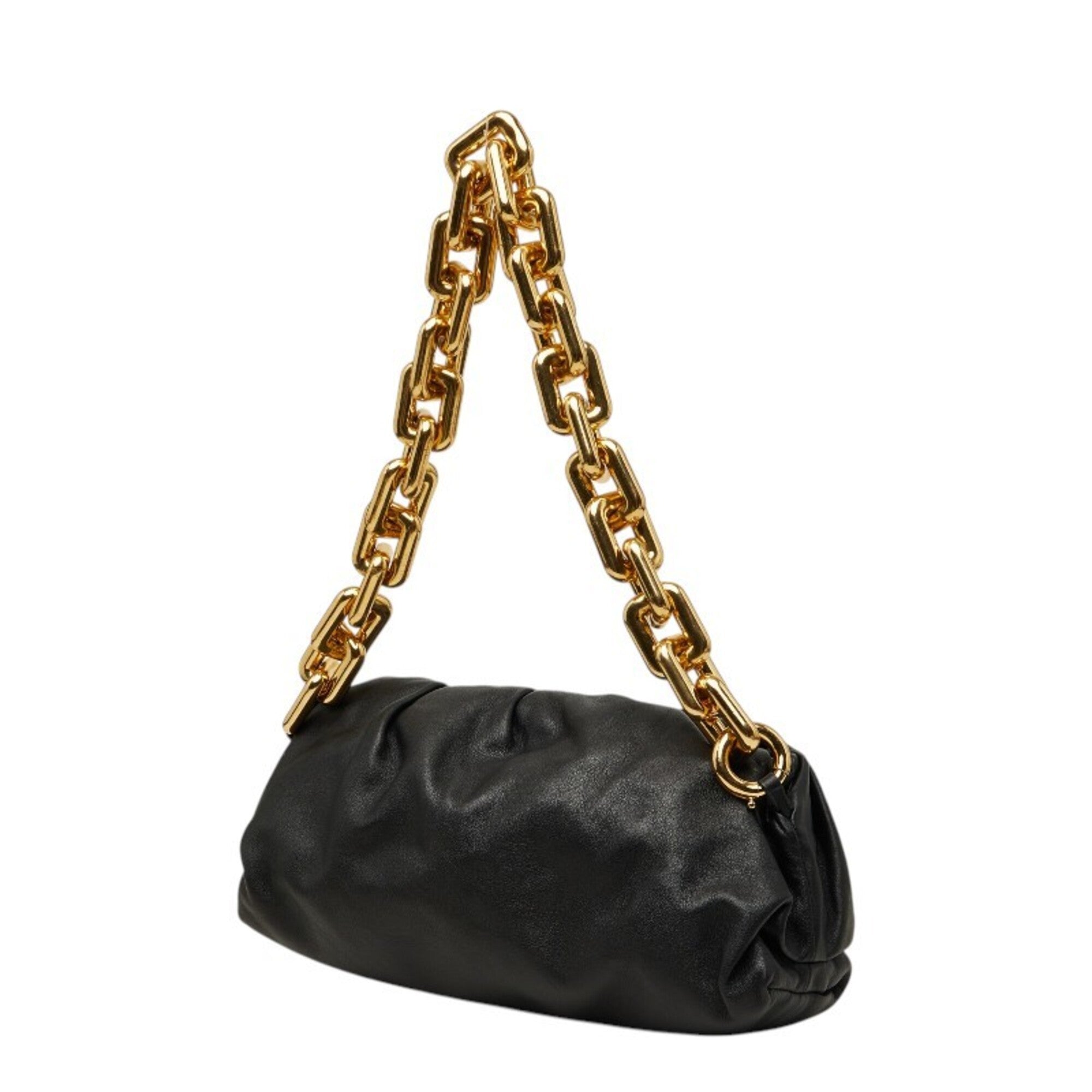 Bottega Veneta Black Leather Clutch Bag Handbag (Pre-Owned)