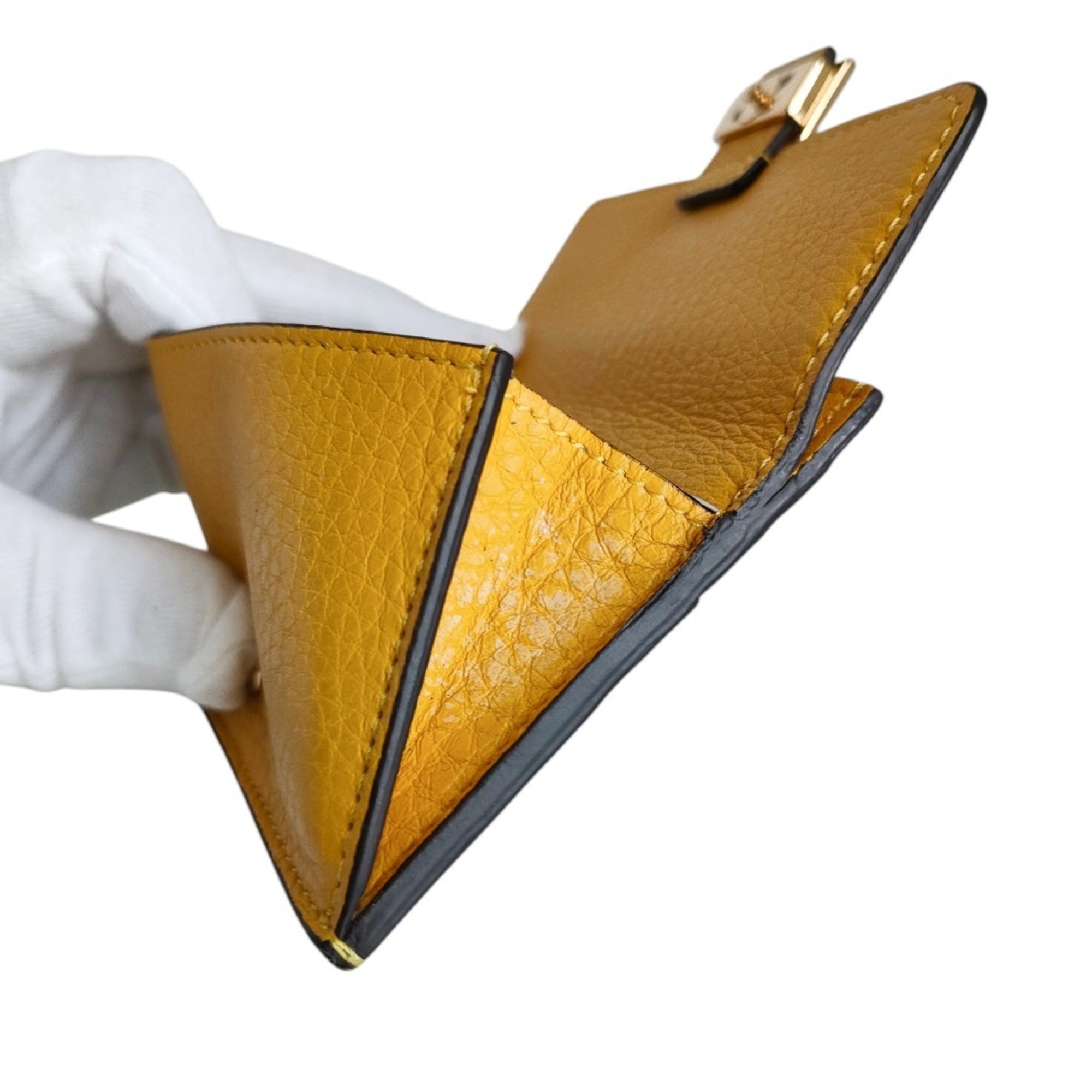 Fendi Yellow Leather Wallet (Bi-Fold) (Pre-Owned)