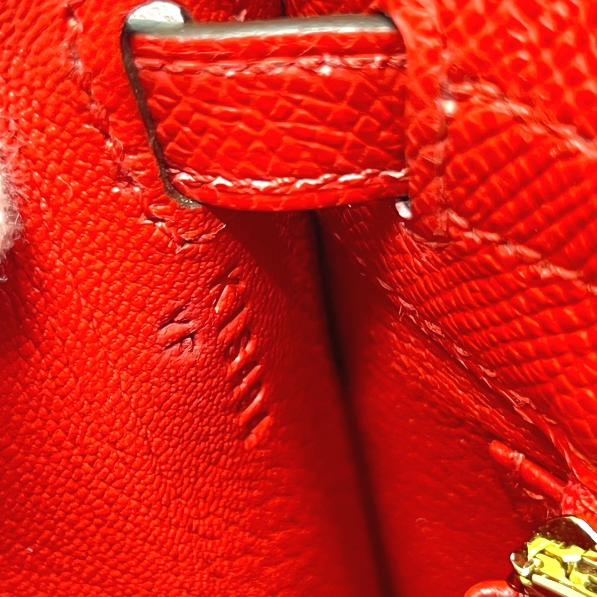 Hermes Kelly Red Color Epsom Leather Handbag (Pre-Owned)