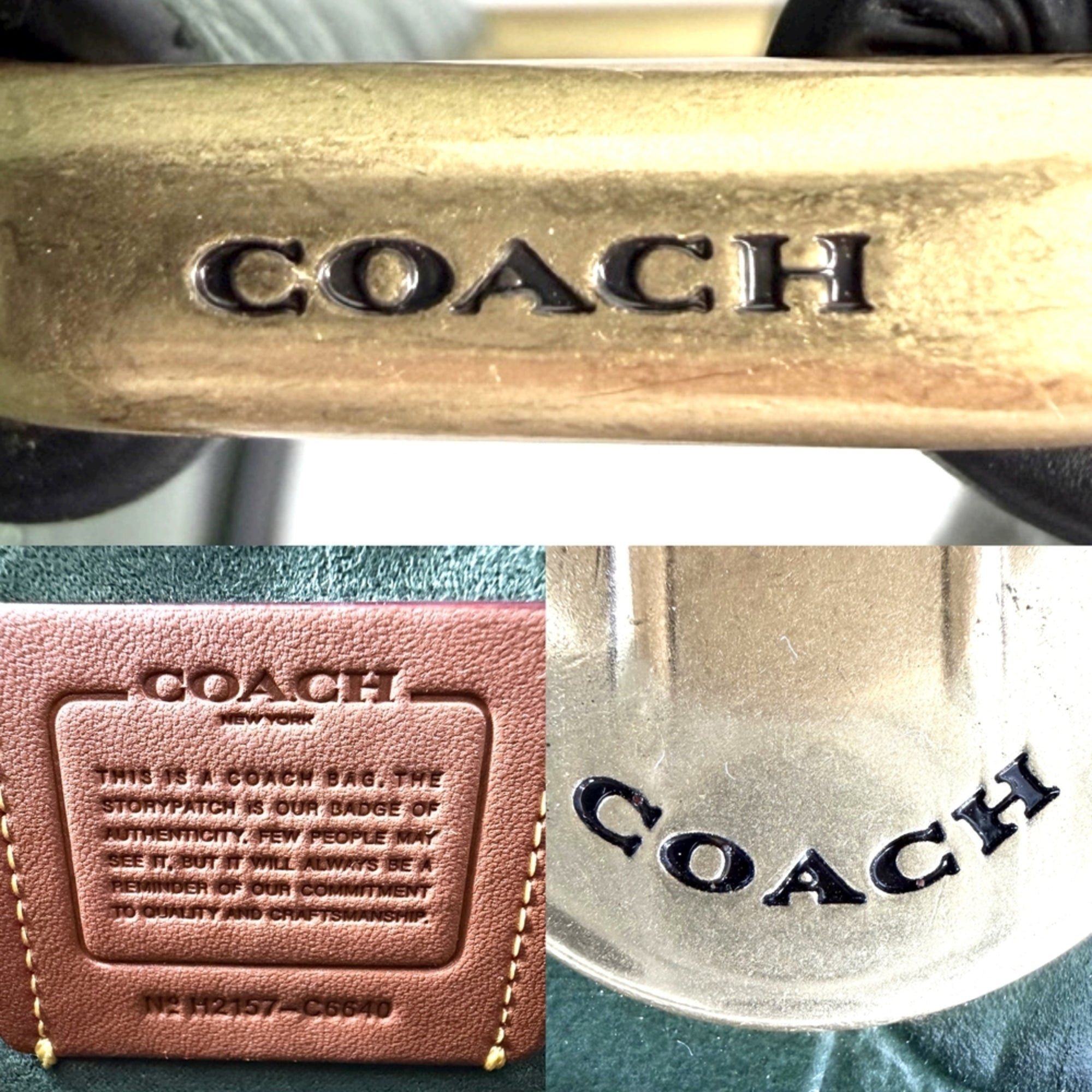 Coach Green Leather Shoulder Bag (Pre-Owned)