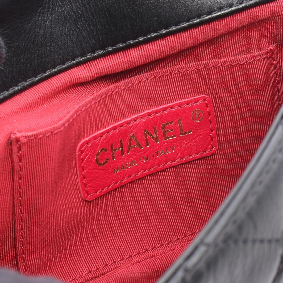Chanel Black Leather Handbag Shoulder Bag (Pre-Owned)