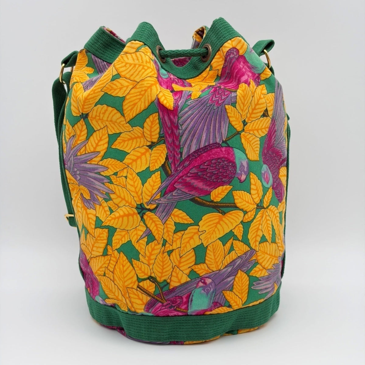 Hermes Green Pink Yellow Cotton Shoulder Bag (Pre-Owned)