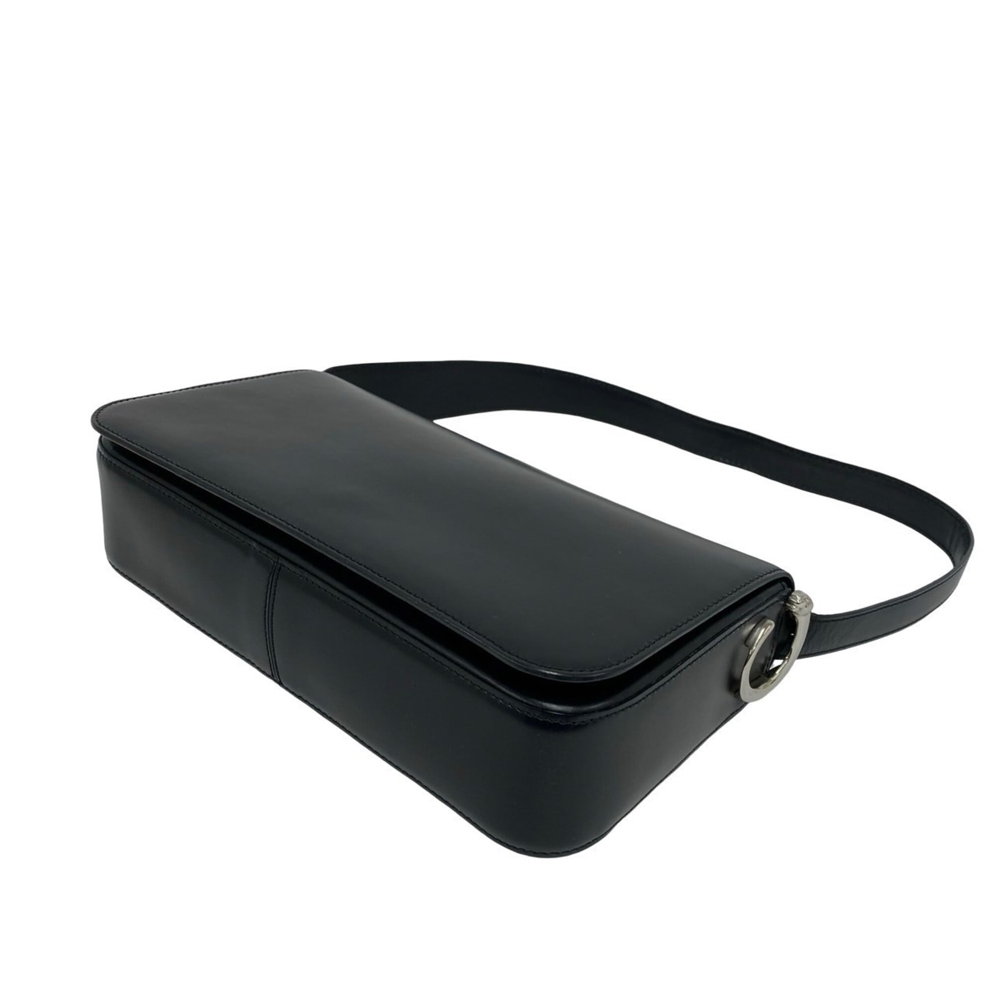 Cartier Black Leather Handbag Shoulder Bag (Pre-Owned)