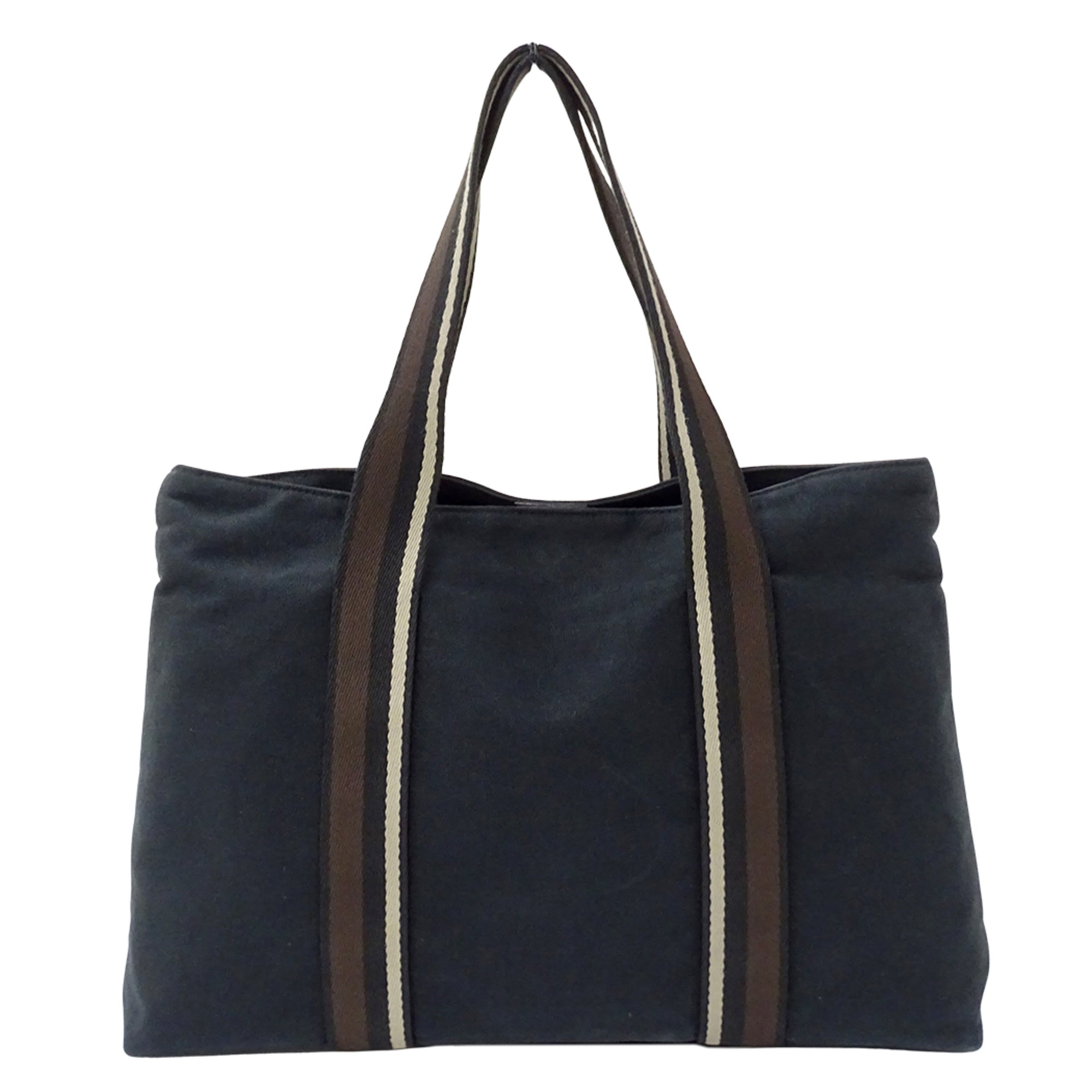 Hermes Black Canvas Handbag Tote Bag (Pre-Owned)