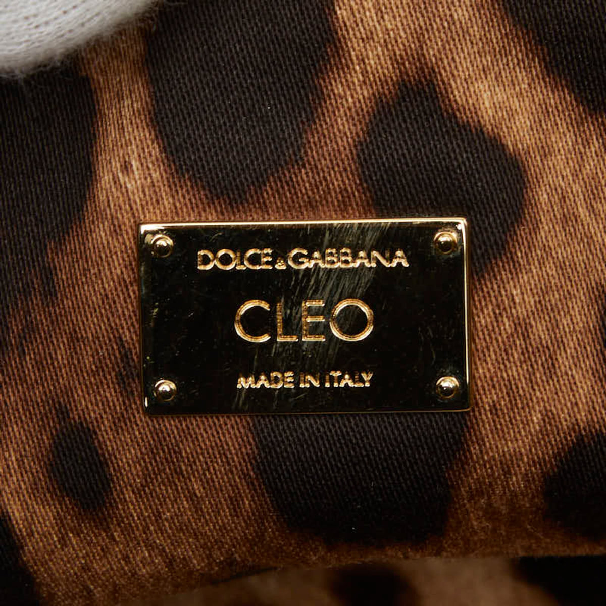 Dolce & Gabbana Gold Metal Leather Clutch Bag Shoulder Bag (Pre-Owned)