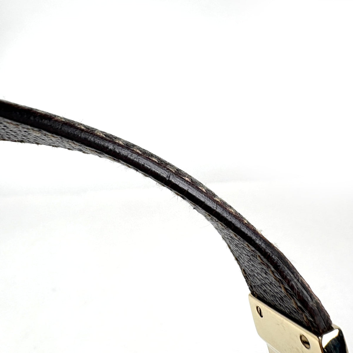 Gucci Horsebit Brown Canvas Leather Handbag (Pre-Owned)