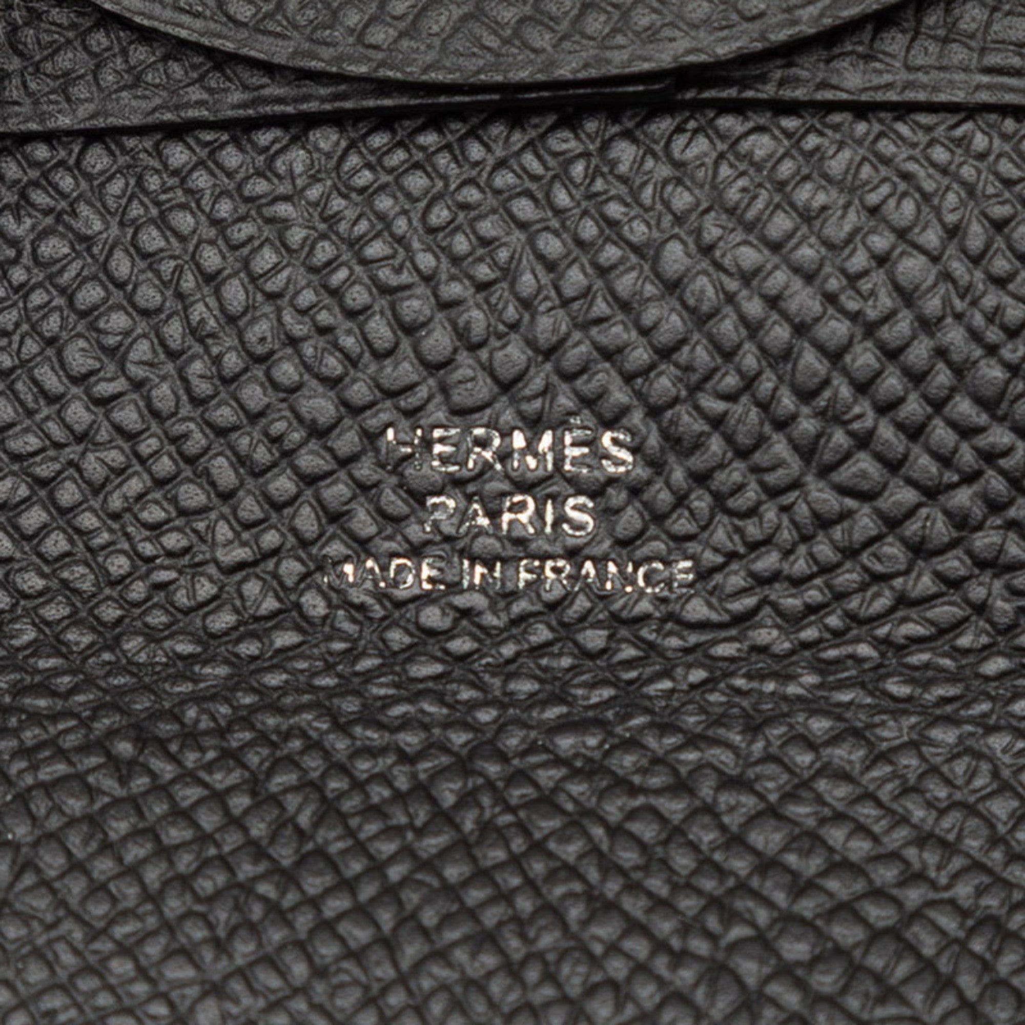 Hermes Bastia Black Epsom Leather Coin Purse/Coin Case (Pre-Owned)