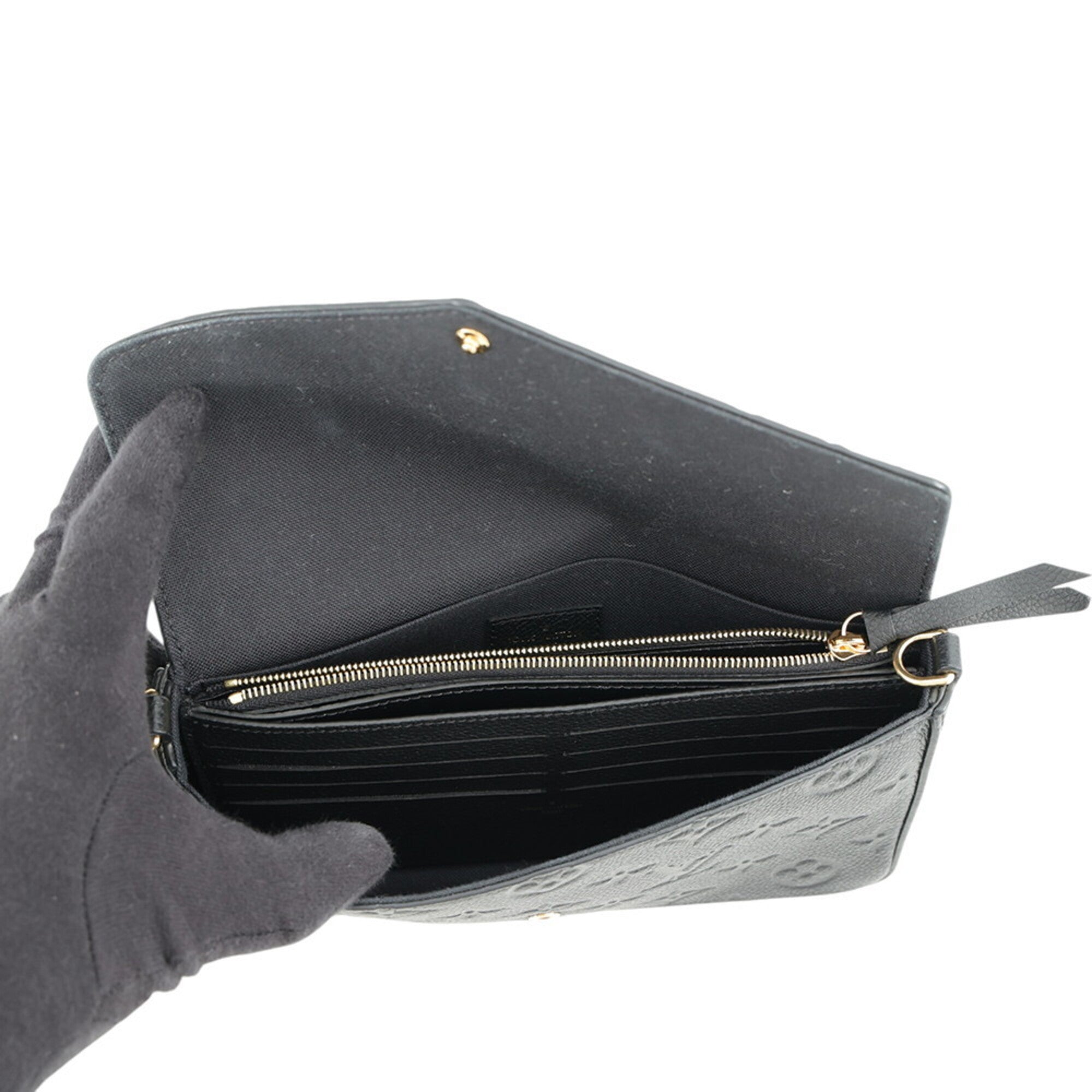 Louis Vuitton Noir Monogram Empreinte Chain/Shoulder Wallet (Pre-Owned)