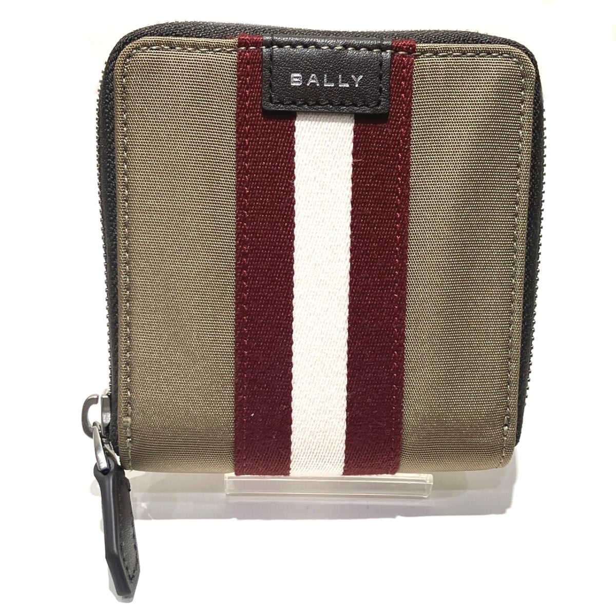 Bally Khaki Brown Canvas Pvc Leather Wallet (Bi-Fold) (Pre-Owned)