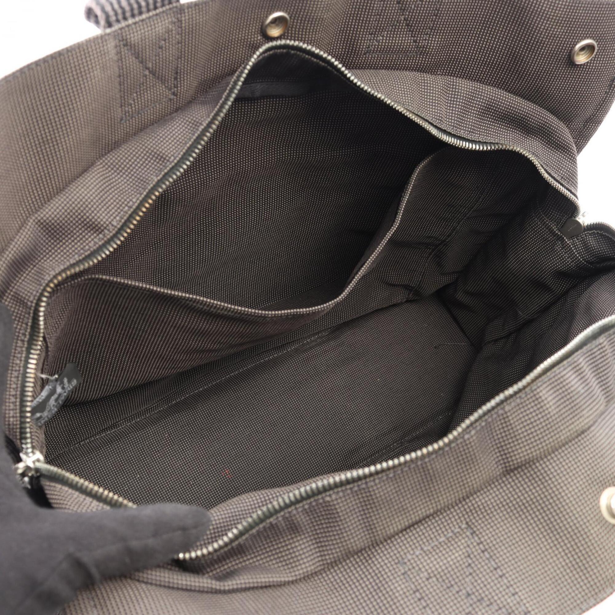 Hermes Gray Nylon Canvas Handbag Tote Bag (Pre-Owned)