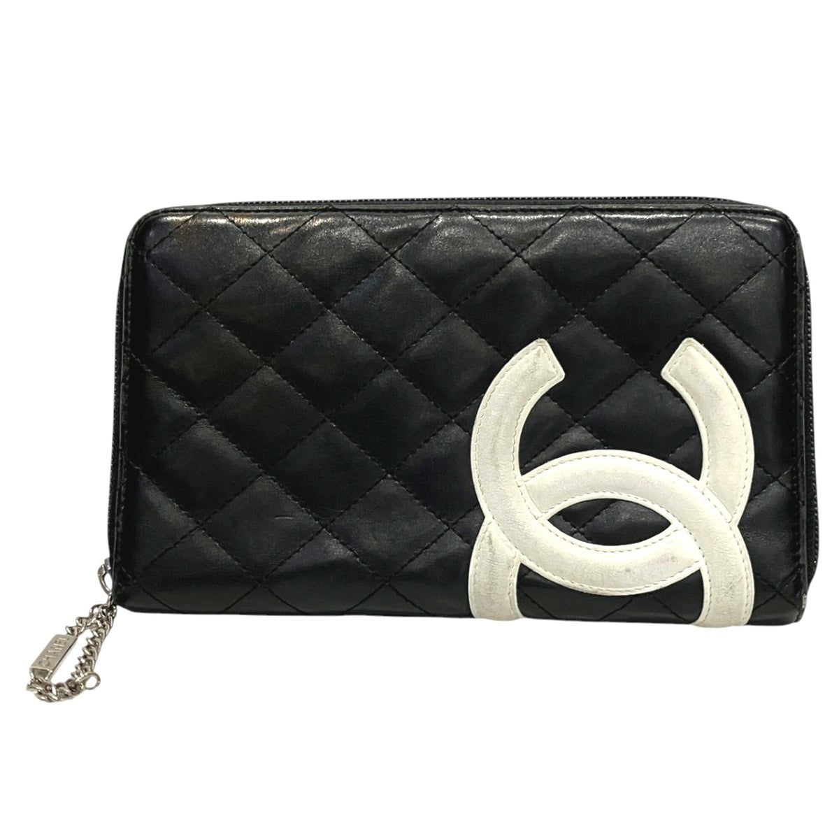 Chanel Black Leather Long Wallet (Bi-Fold) (Pre-Owned)