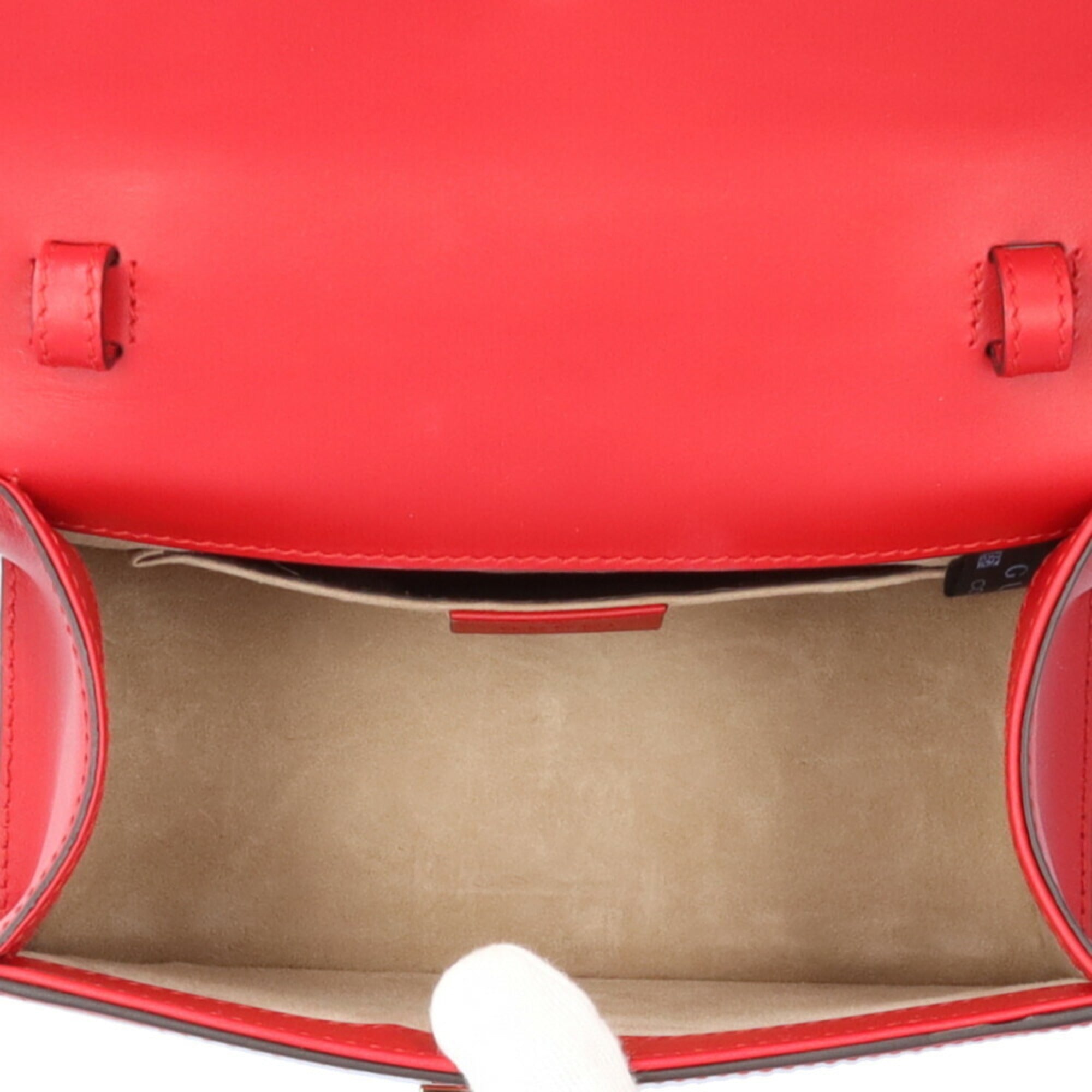 Gucci Red Color Leather Shoulder Bag (Pre-Owned)