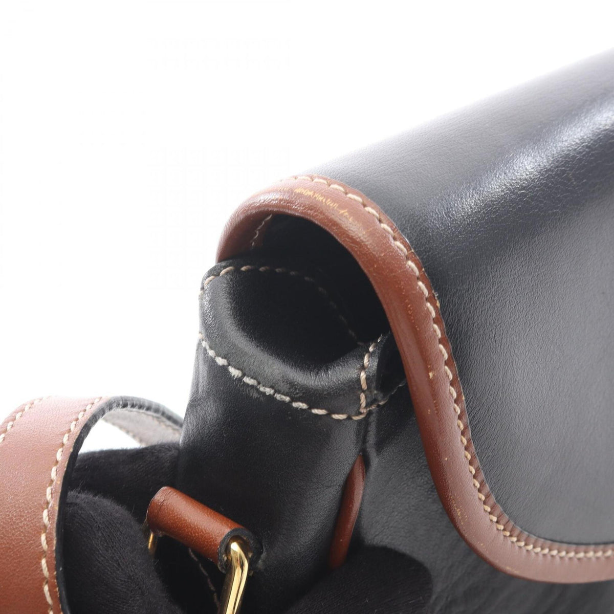 Celine Black Brown Leather Handbag Shoulder Bag (Pre-Owned)
