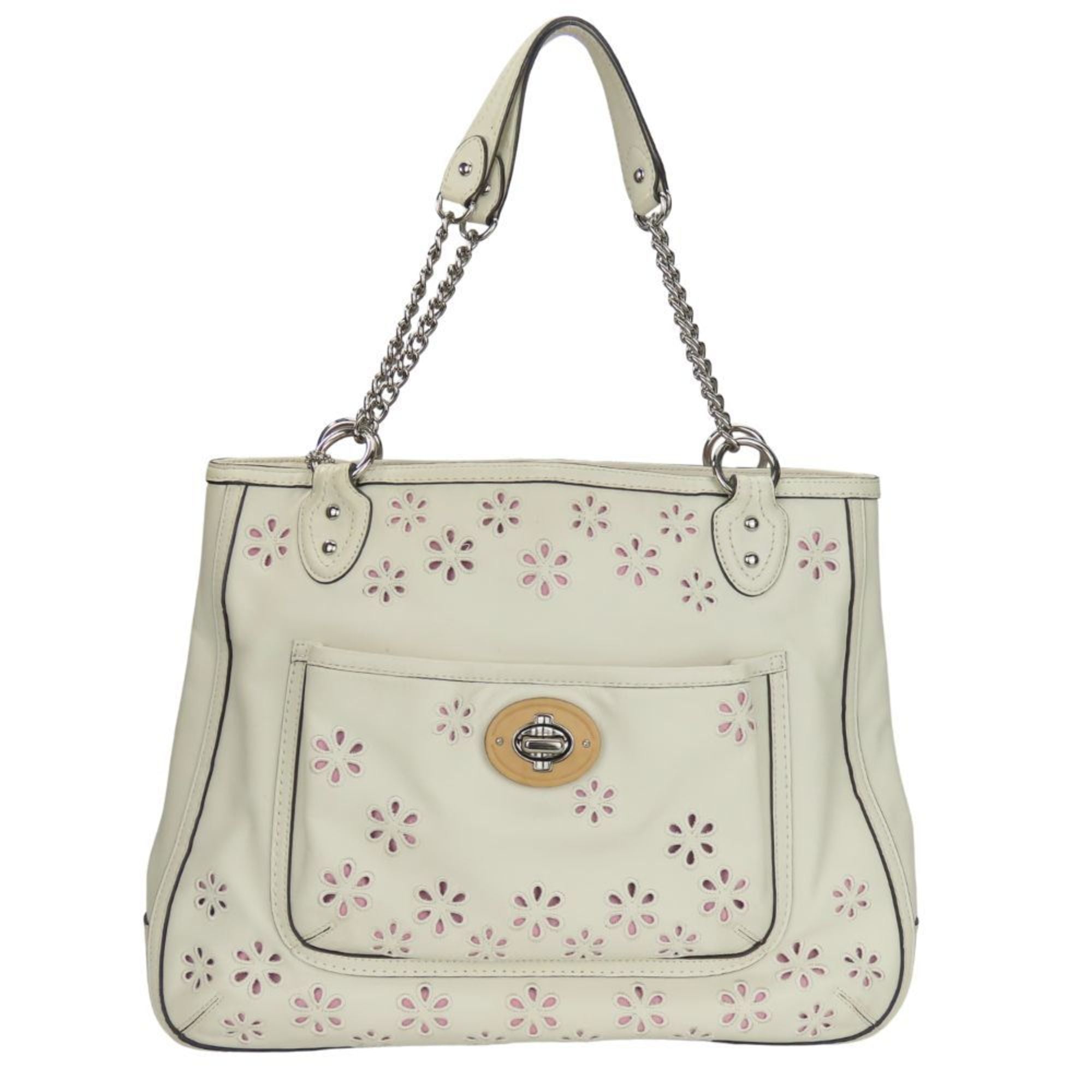 Coach White Leather Tote Bag (Pre-Owned)