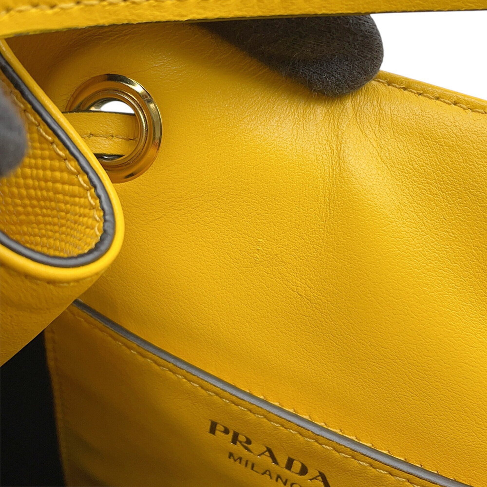 Prada Yellow Leather Handbag (Pre-Owned)
