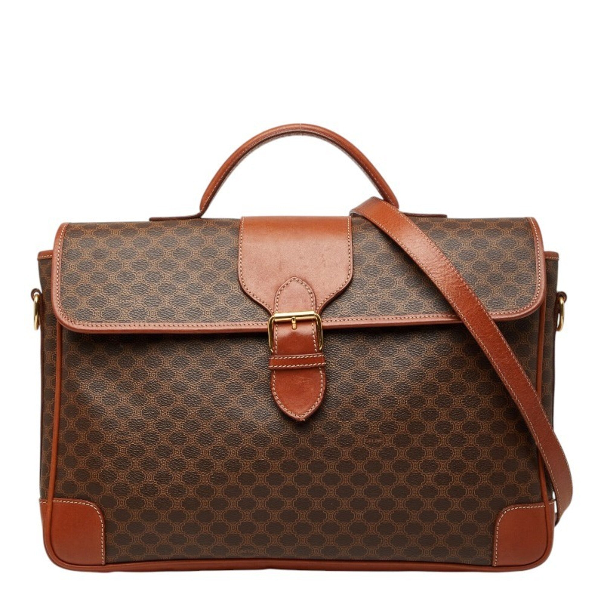Celine Brown Pvc Leather Handbag Shoulder Bag (Pre-Owned)