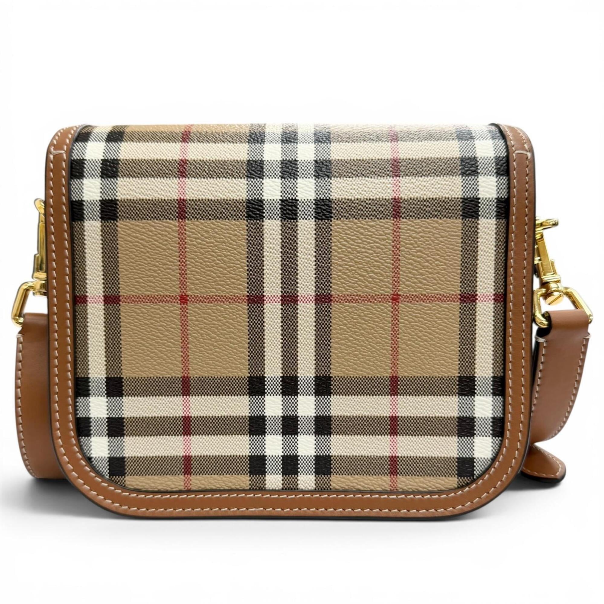 Burberry Beige Brown Leather Crossbody Bag Shoulder Bag (Pre-Owned)