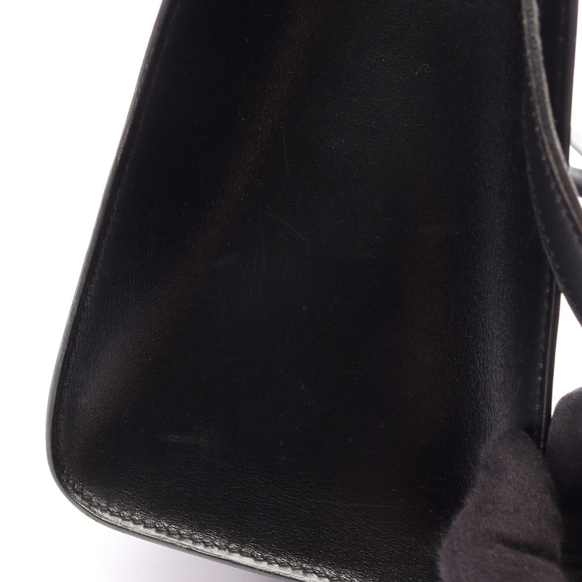 Hermes Black Box Calf Leather Leather Handbag Shoulder Bag (Pre-Owned)