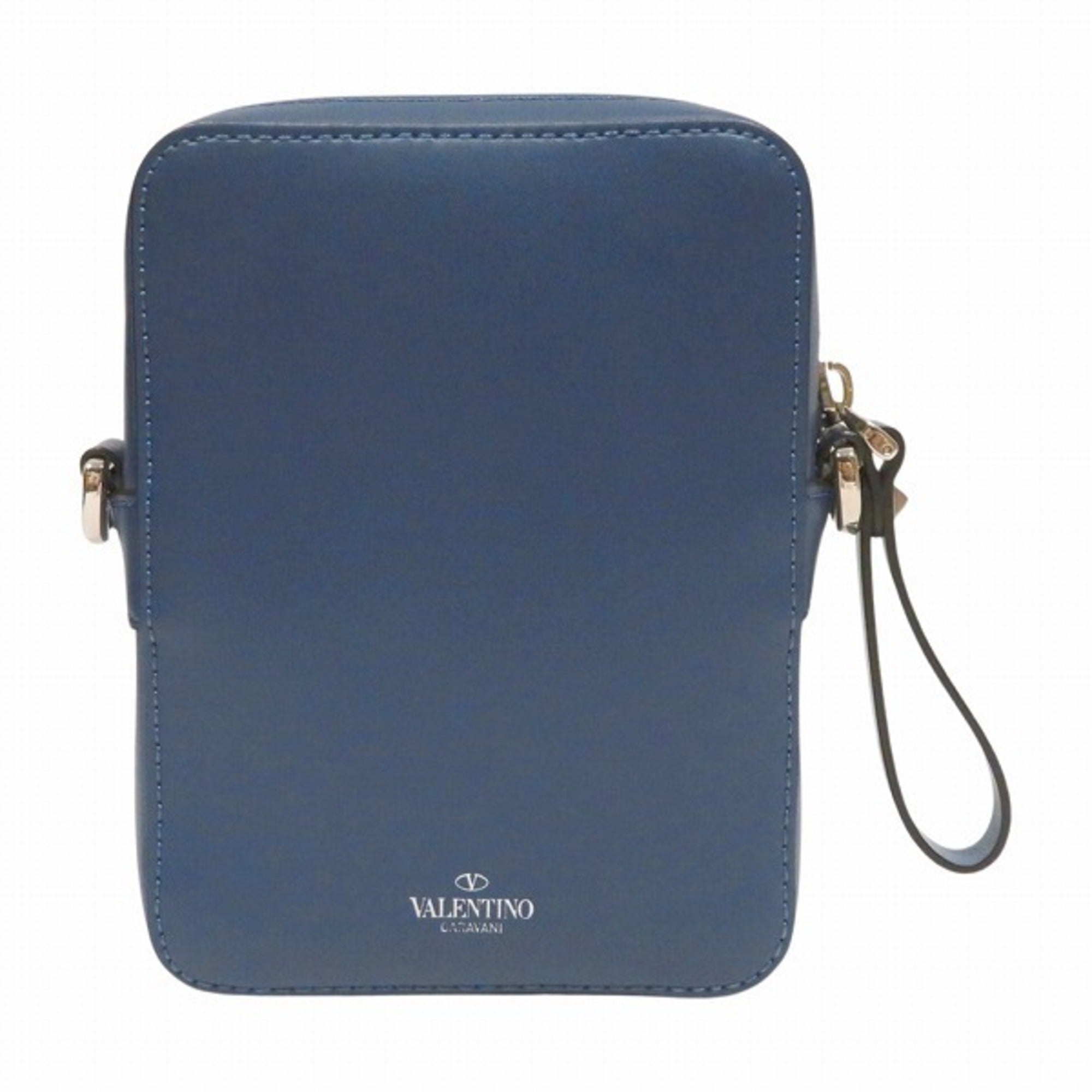 Valentino Blue Leather Shoulder Bag Sling Bag (Pre-Owned)