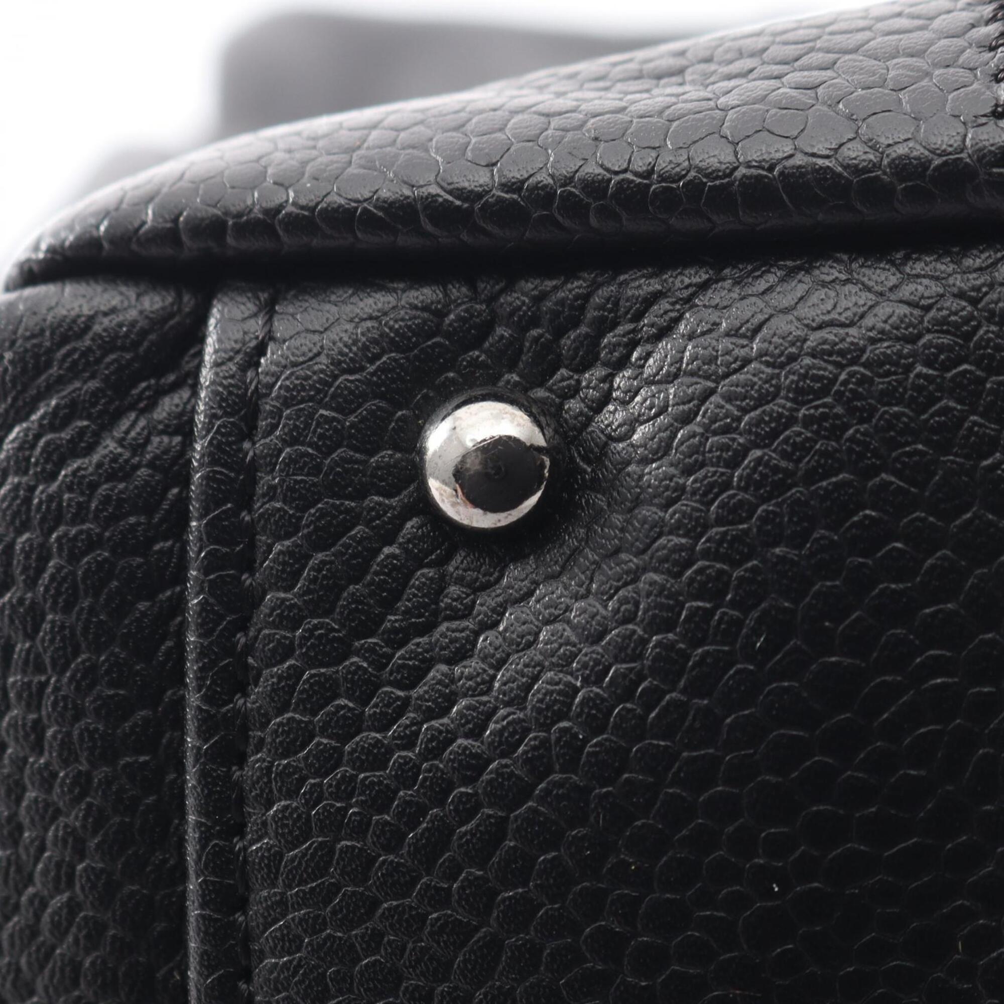Chanel Black Grained Calfskin Handbag Shoulder Bag (Pre-Owned)