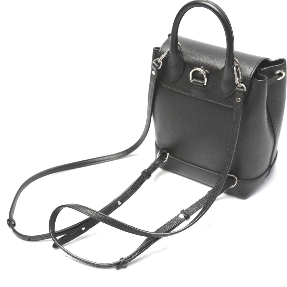 Louis Vuitton Black Noir Leather Backpack (Pre-Owned)