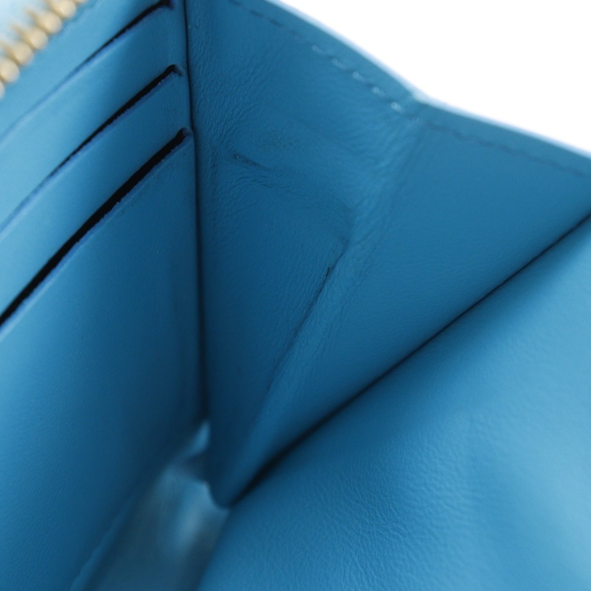 Louis Vuitton Blue Turquoise Leather Long Wallet (Bi-Fold) (Pre-Owned)