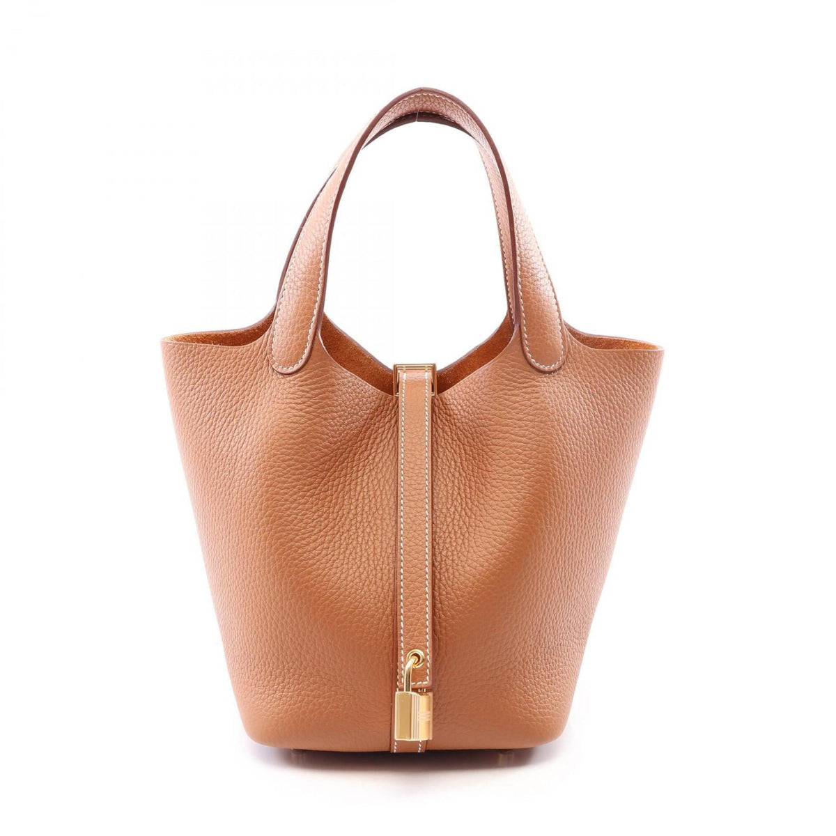 Hermes Brown Gold Taurillon Clemence Leather Leather Handbag (Pre-Owned)