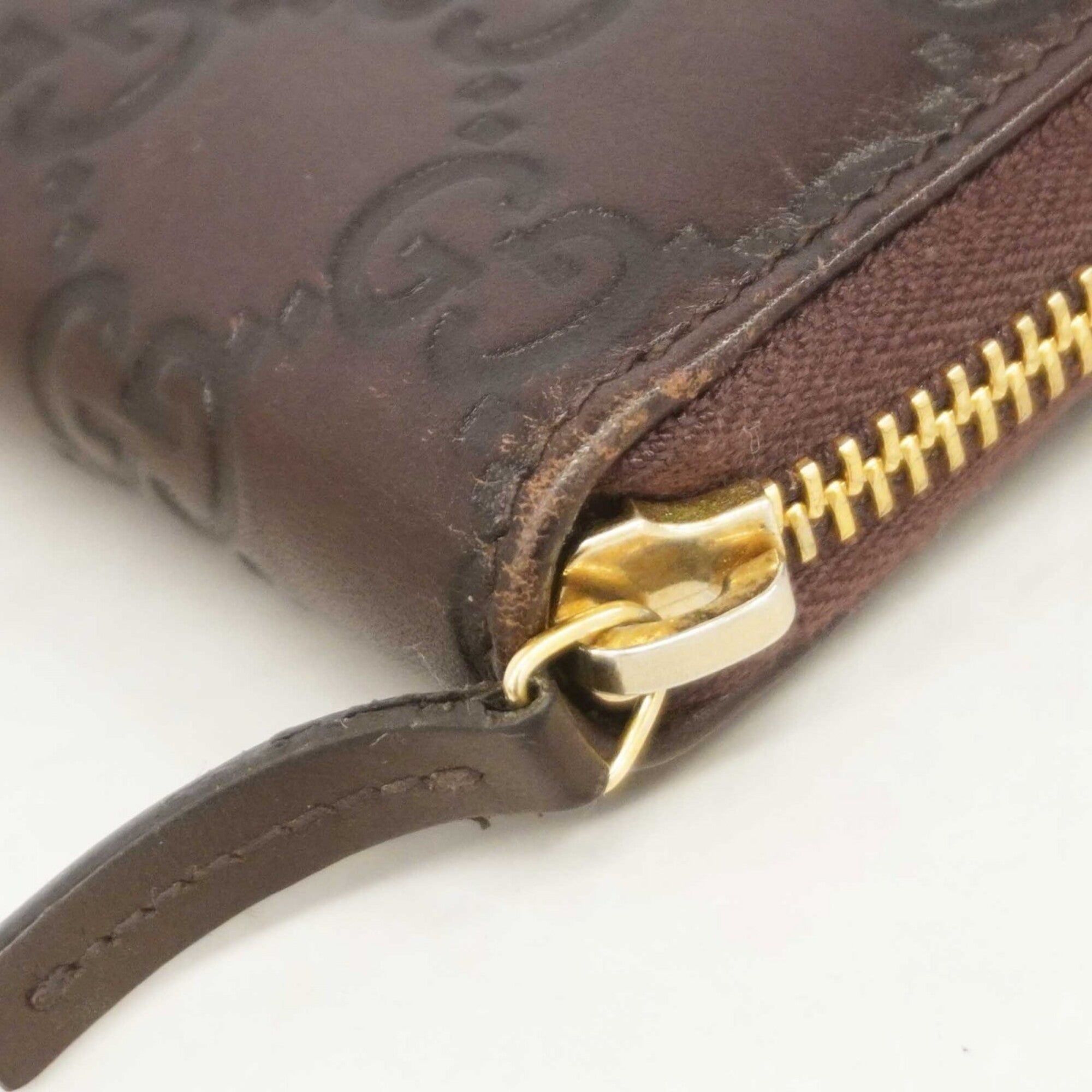 Gucci Brown Leather Long Wallet (Bi-Fold) (Pre-Owned)