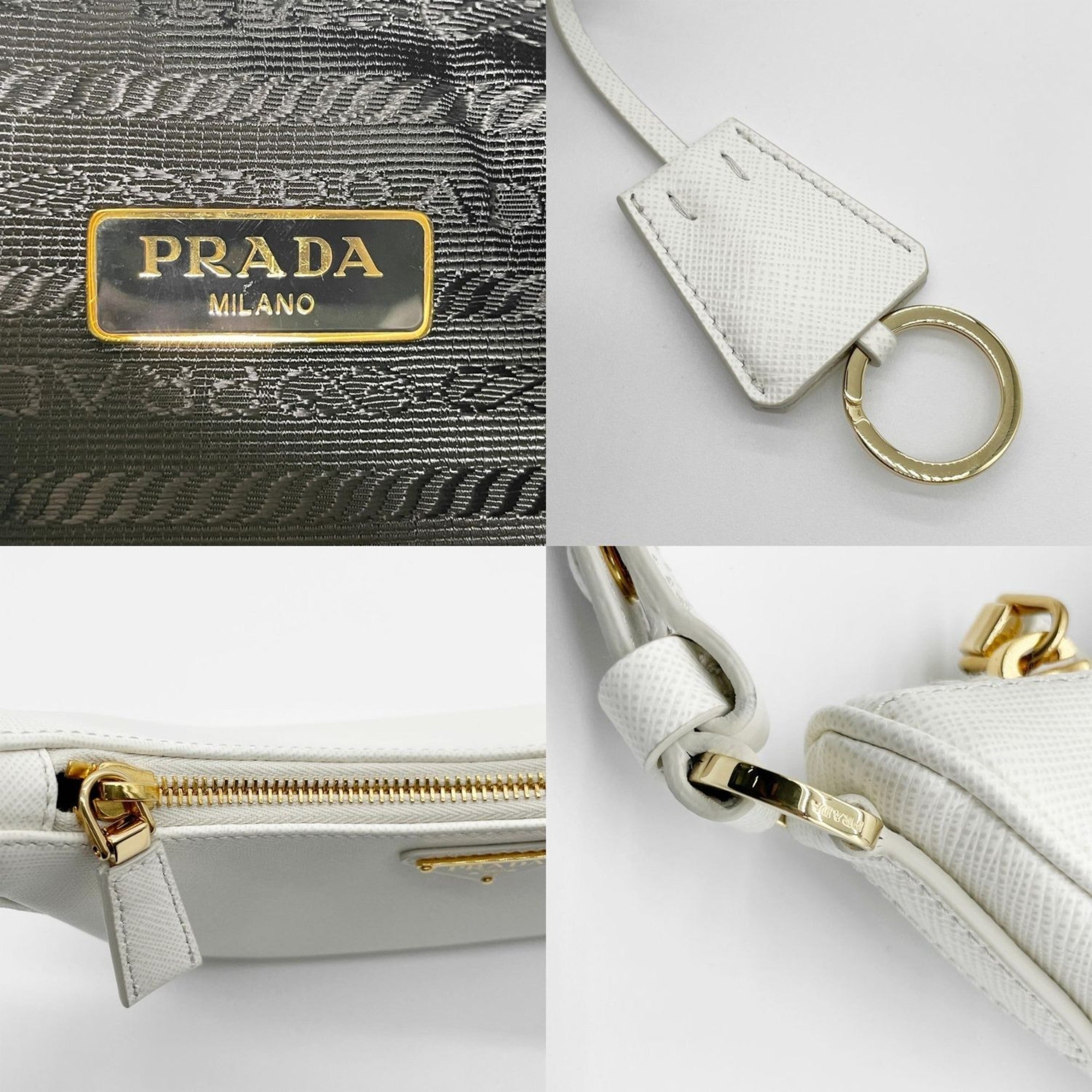Prada White Leather Handbag (Pre-Owned)