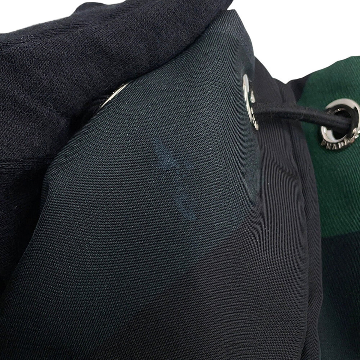 Prada Black Green Nylon Leather Backpack (Pre-Owned)