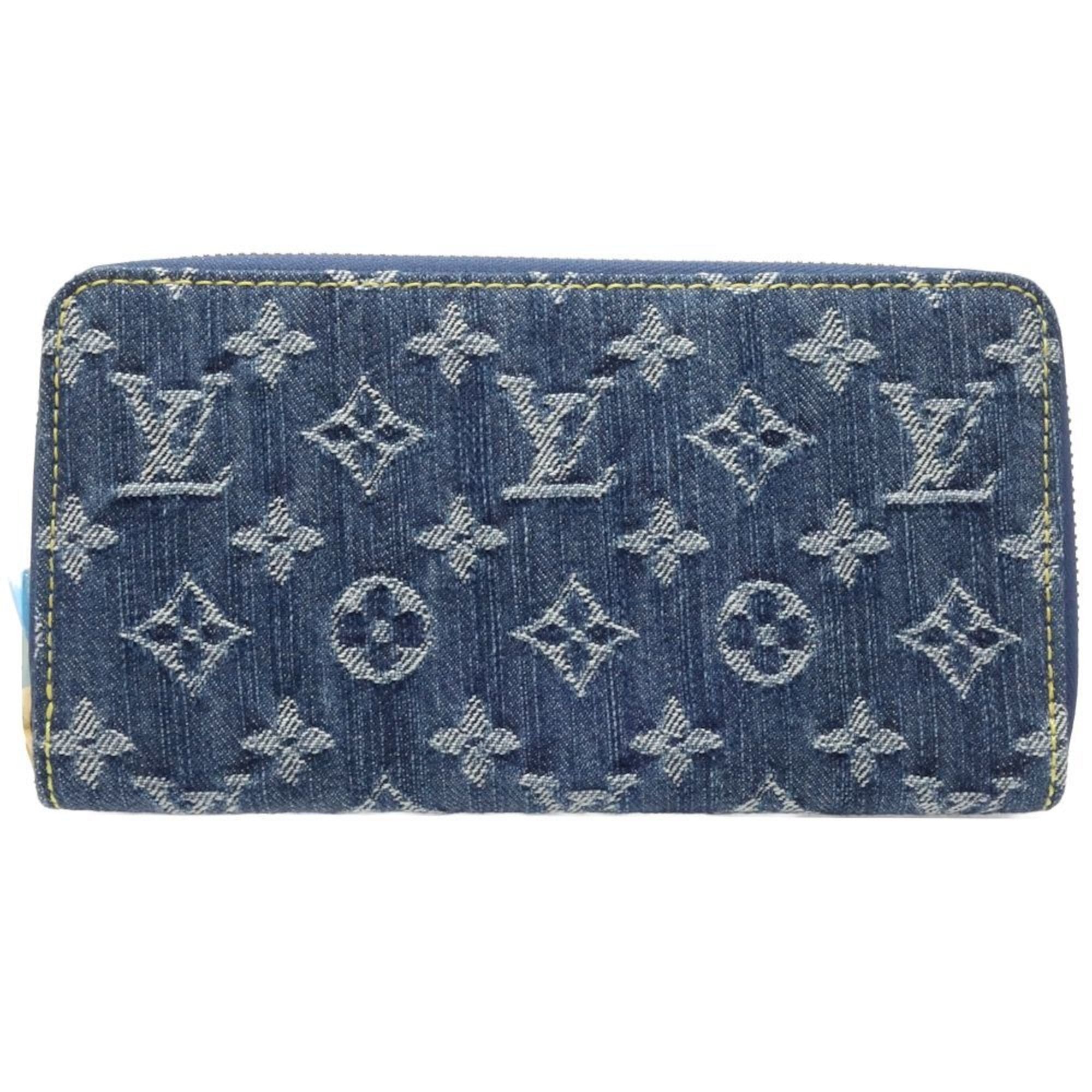 Louis Vuitton Monogram Denim Blue Monogram Monogram Denim Long Bill Wallet (Bi-Fold) (Pre-Owned)