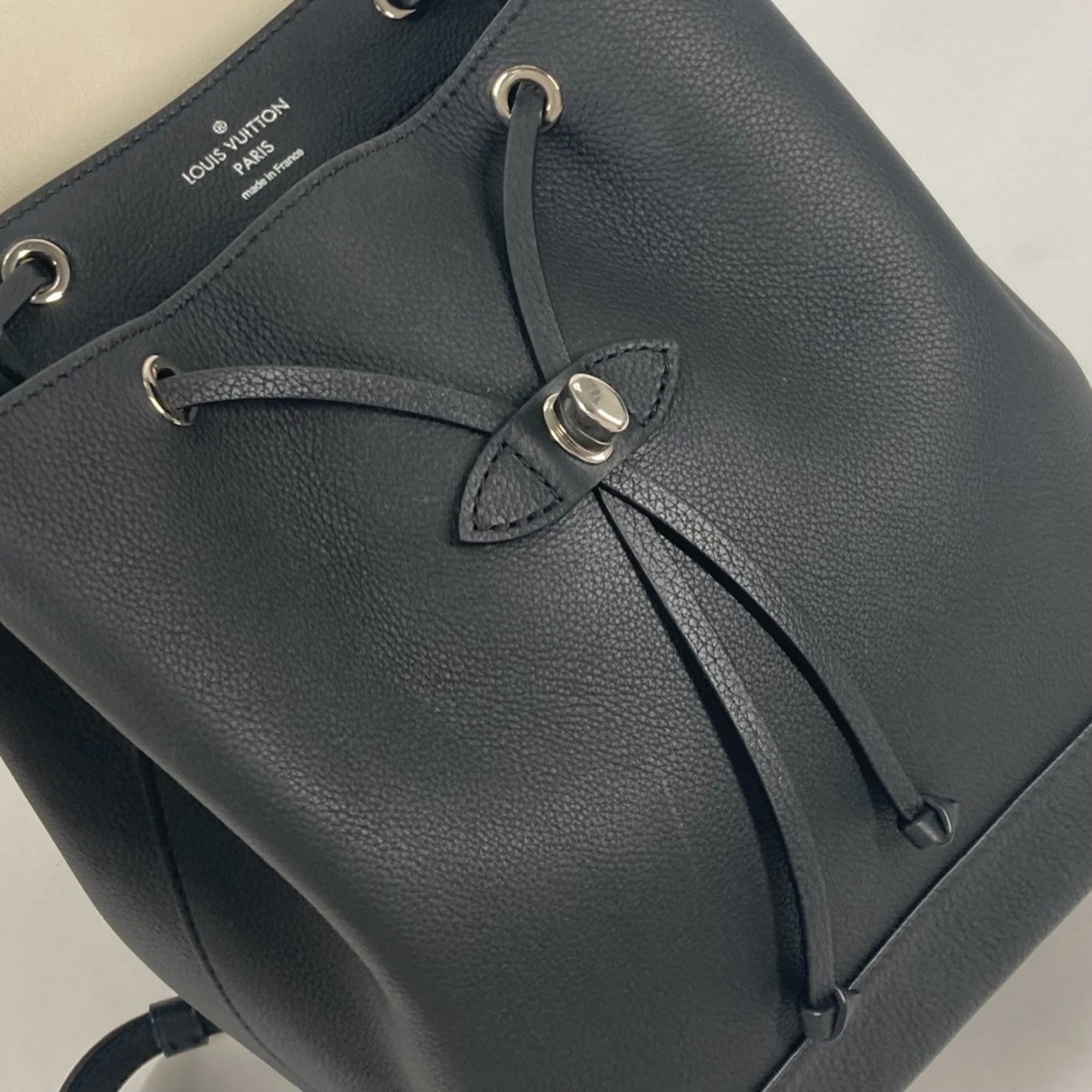 Louis Vuitton Black White Leather Backpack (Pre-Owned)