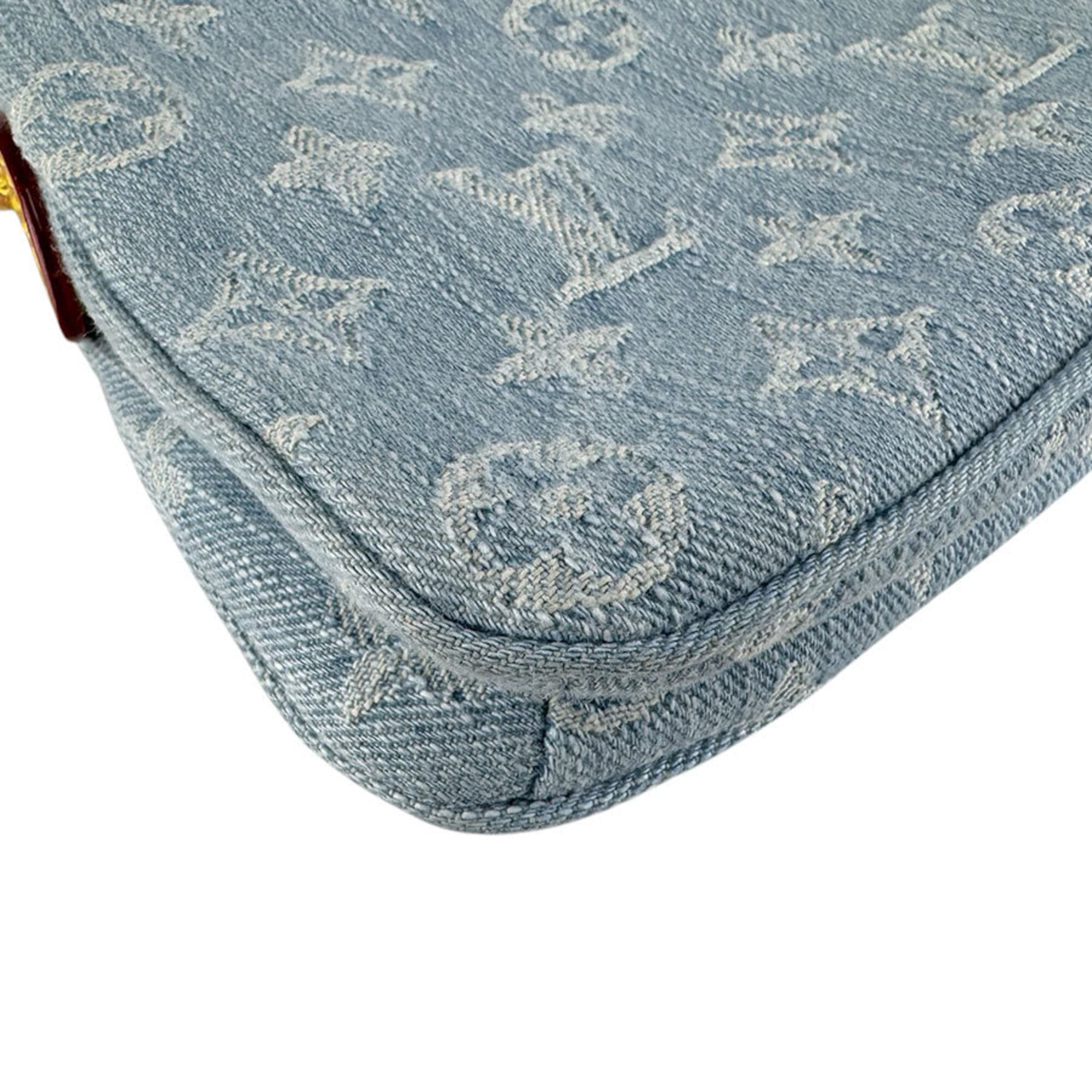 Louis Vuitton Blue Monogram Denim Pochette Shoulder Bag (Pre-Owned)
