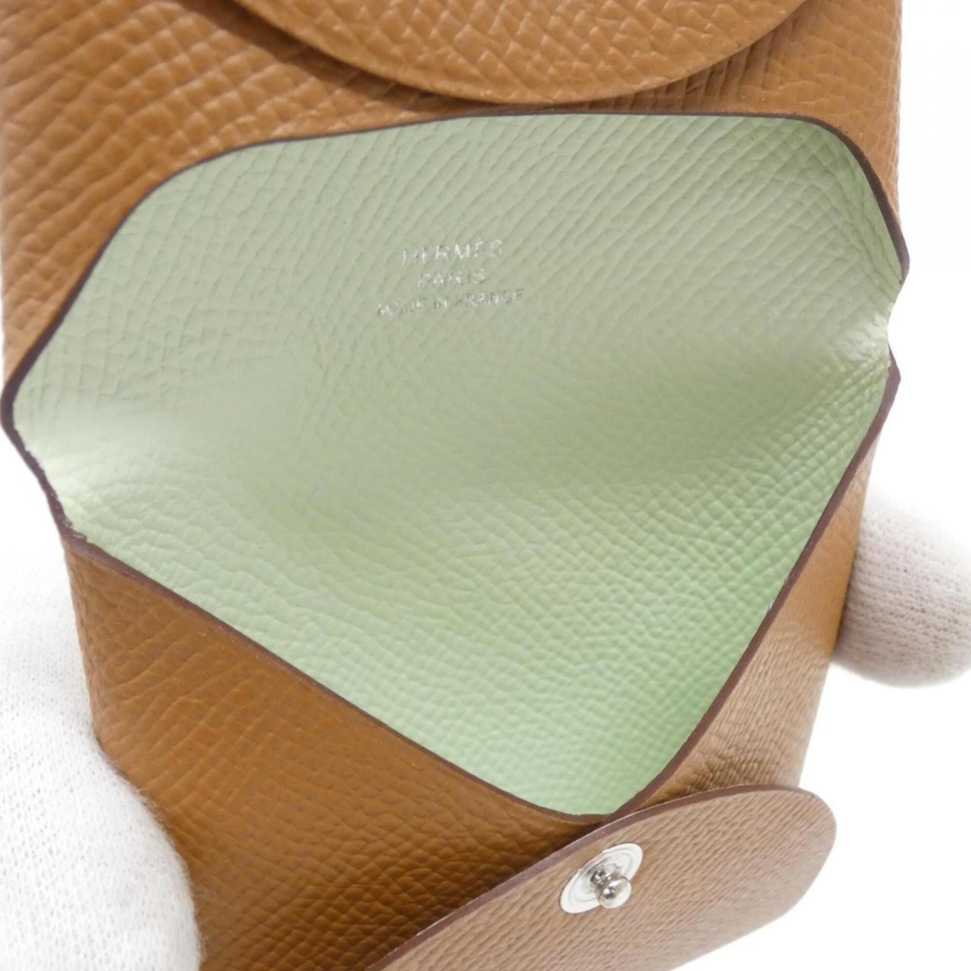 Hermes Gold Brown Epsom Leather Coin Purse/Coin Case (Pre-Owned)