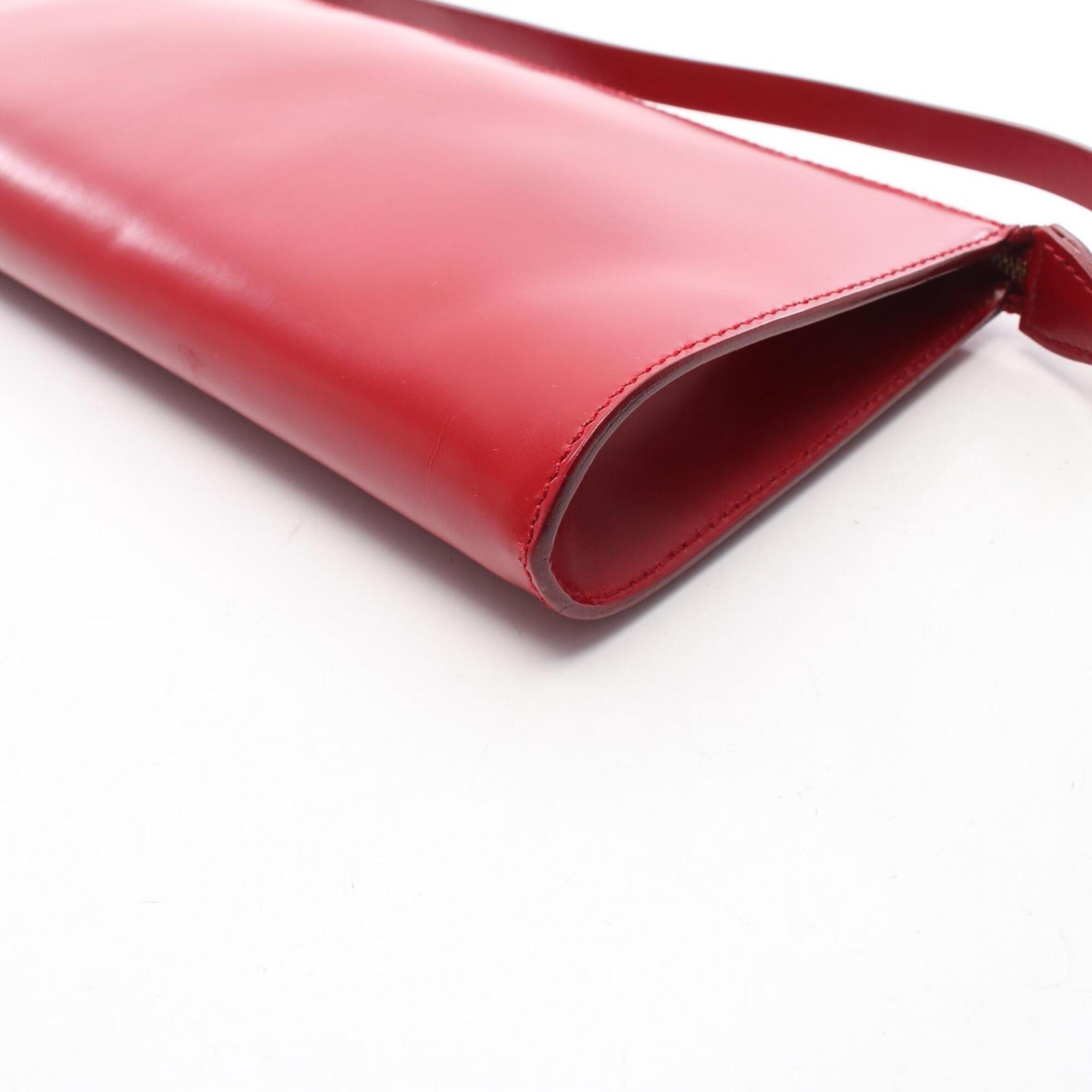 Salvatore Ferragamo Red Color Leather Shoulder Bag (Pre-Owned)