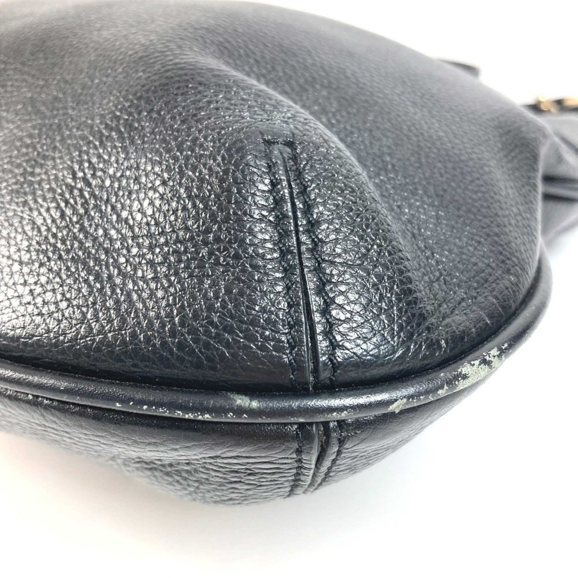 Cartier Marcello Black White Leather Shoulder Bag (Pre-Owned)