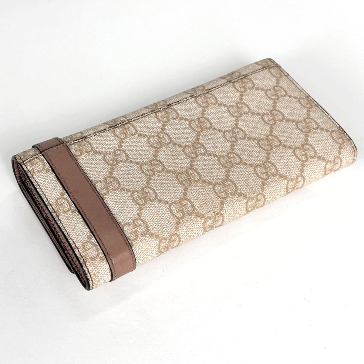 Gucci Beige Gg Supreme Leather Long Wallet (Bi-Fold) (Pre-Owned)