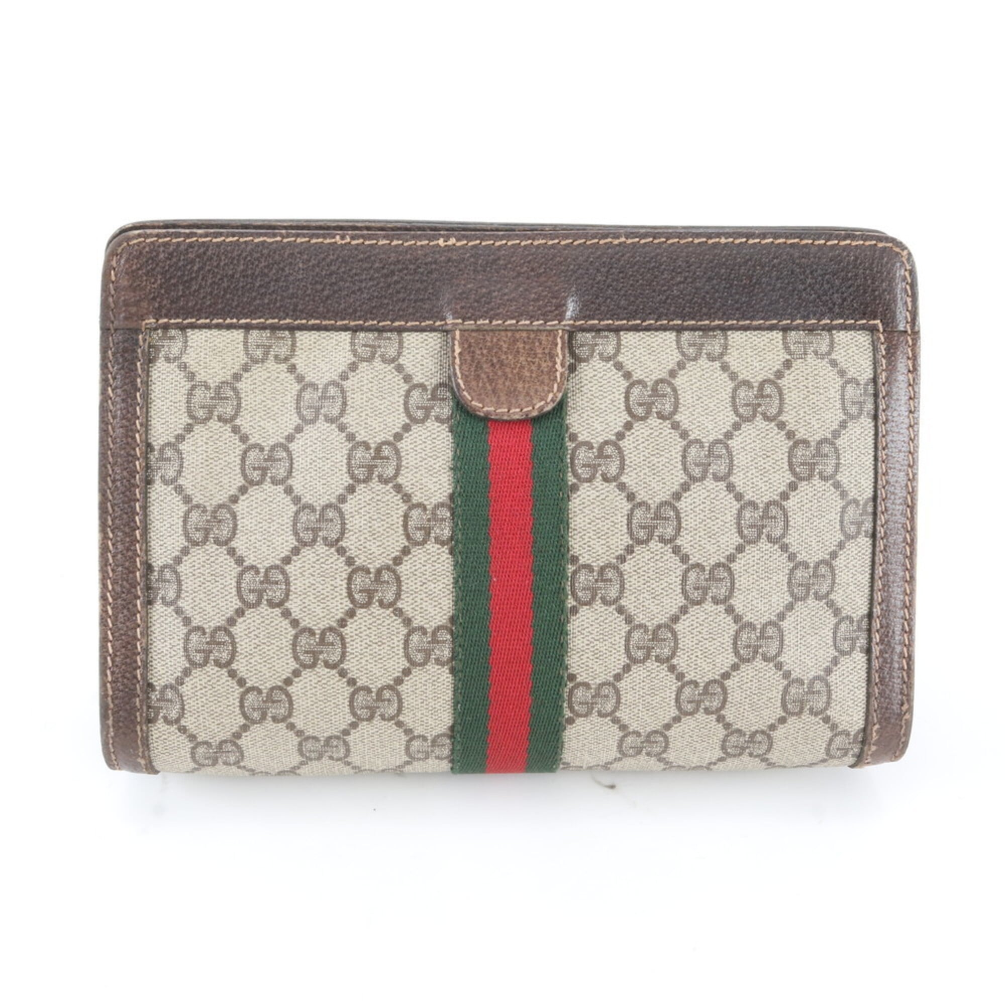 Gucci Brown Gg Supreme Handbag Pouch (Pre-Owned)