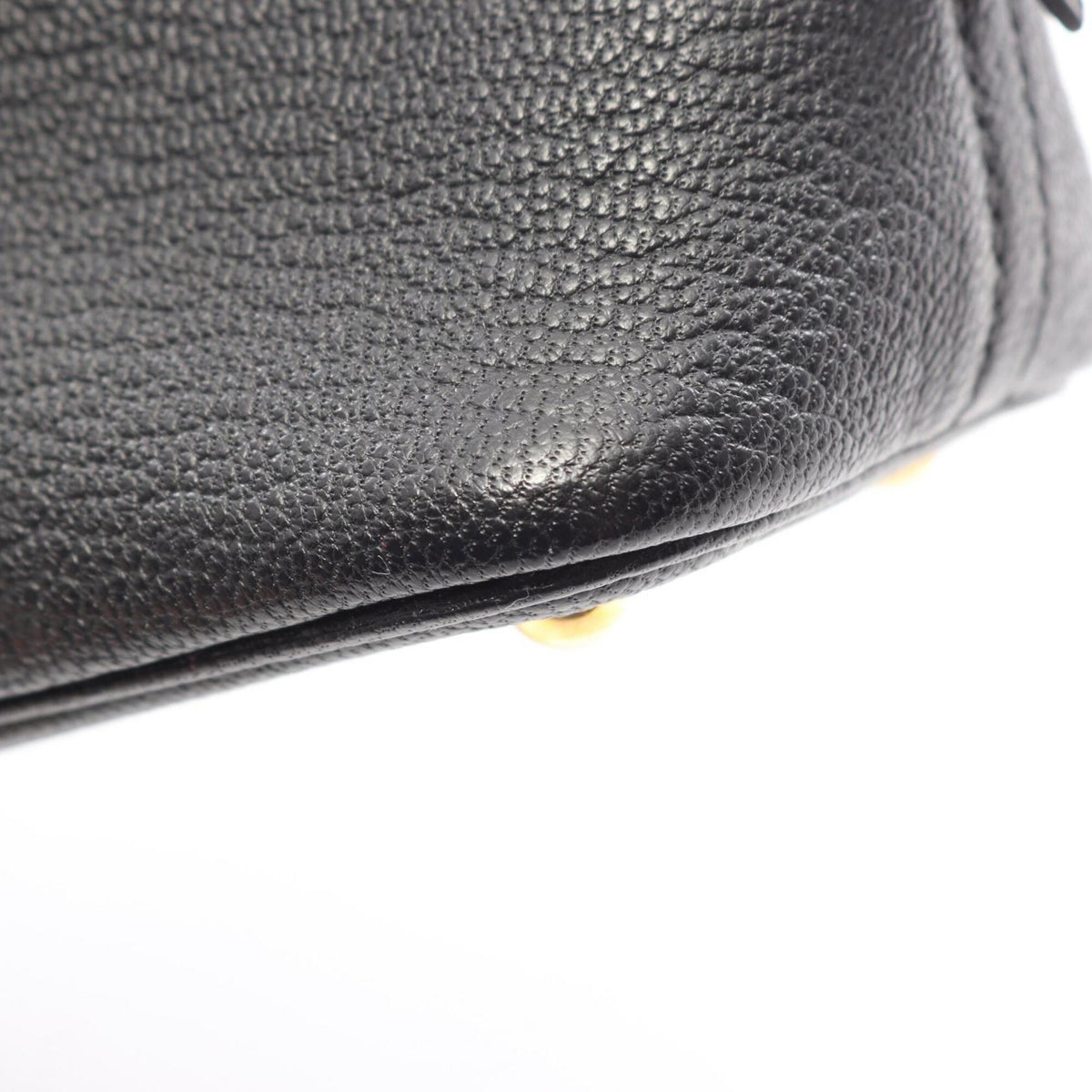 Hermes Black Chevre Leather Handbag (Pre-Owned)