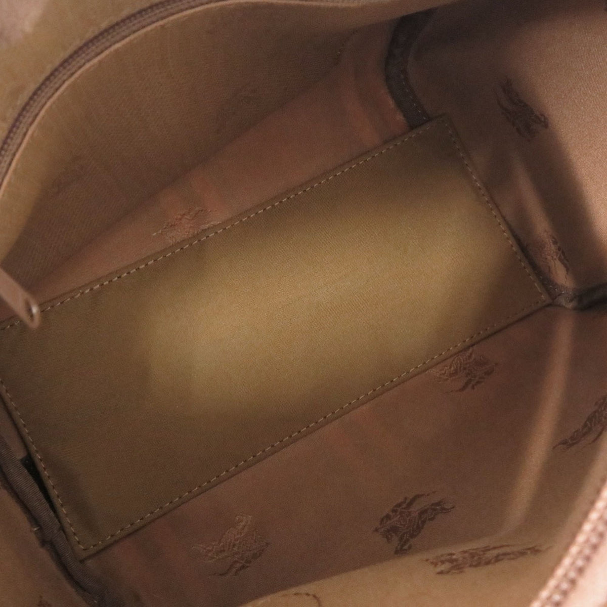 Burberry Beige Brown Canvas Leather Boston Bag Handbag Shoulder Bag (Pre-Owned)
