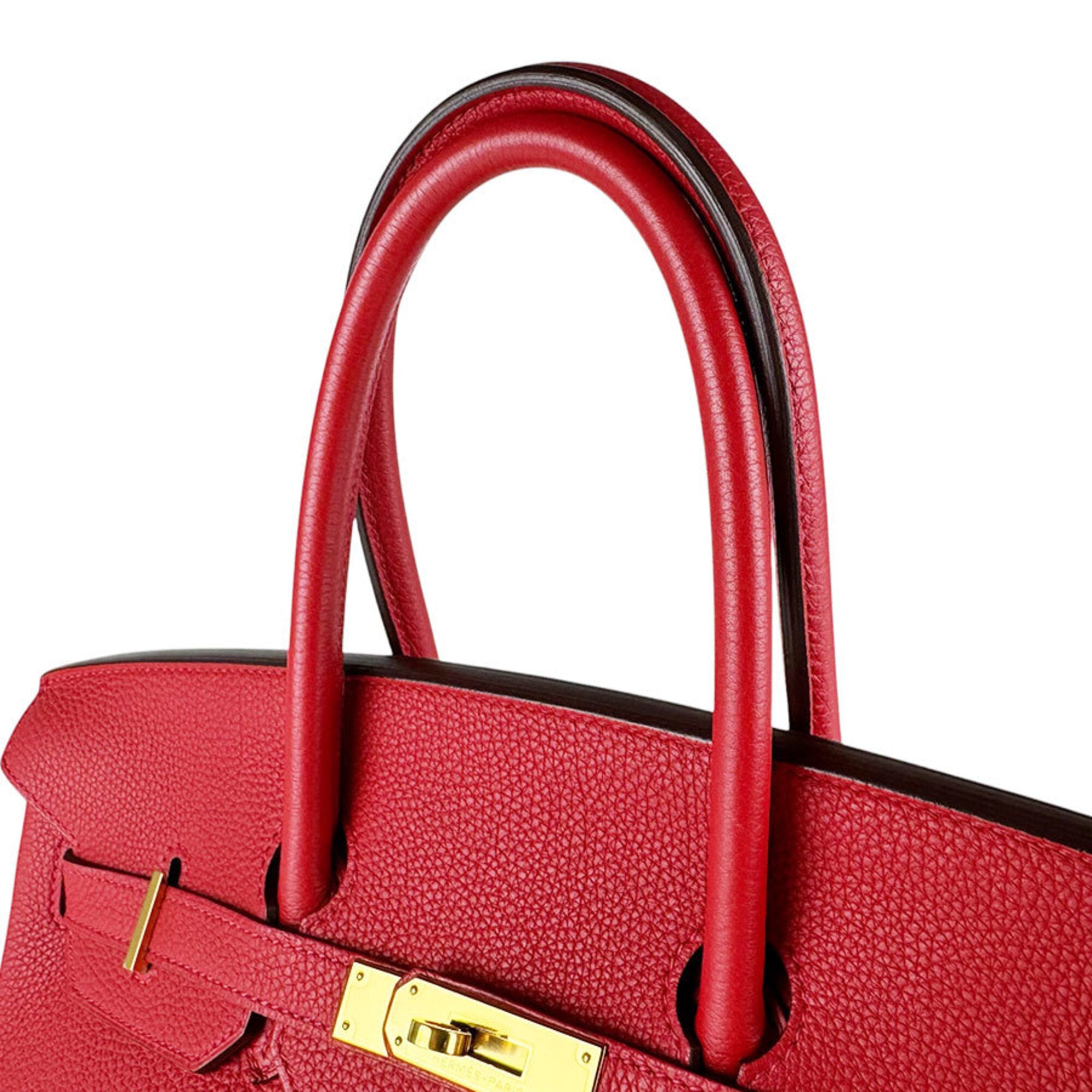 Hermes Rouge Casaque Togo Leather Handbag (Pre-Owned)