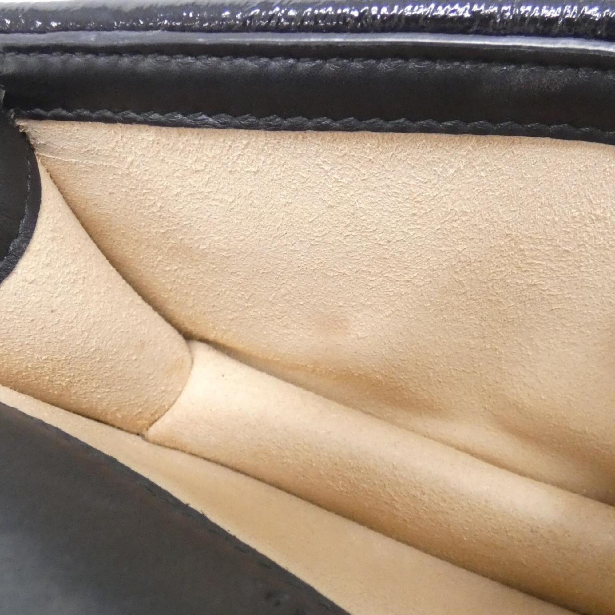 Gucci Black Blue Velvet Leather Shoulder Bag (Pre-Owned)