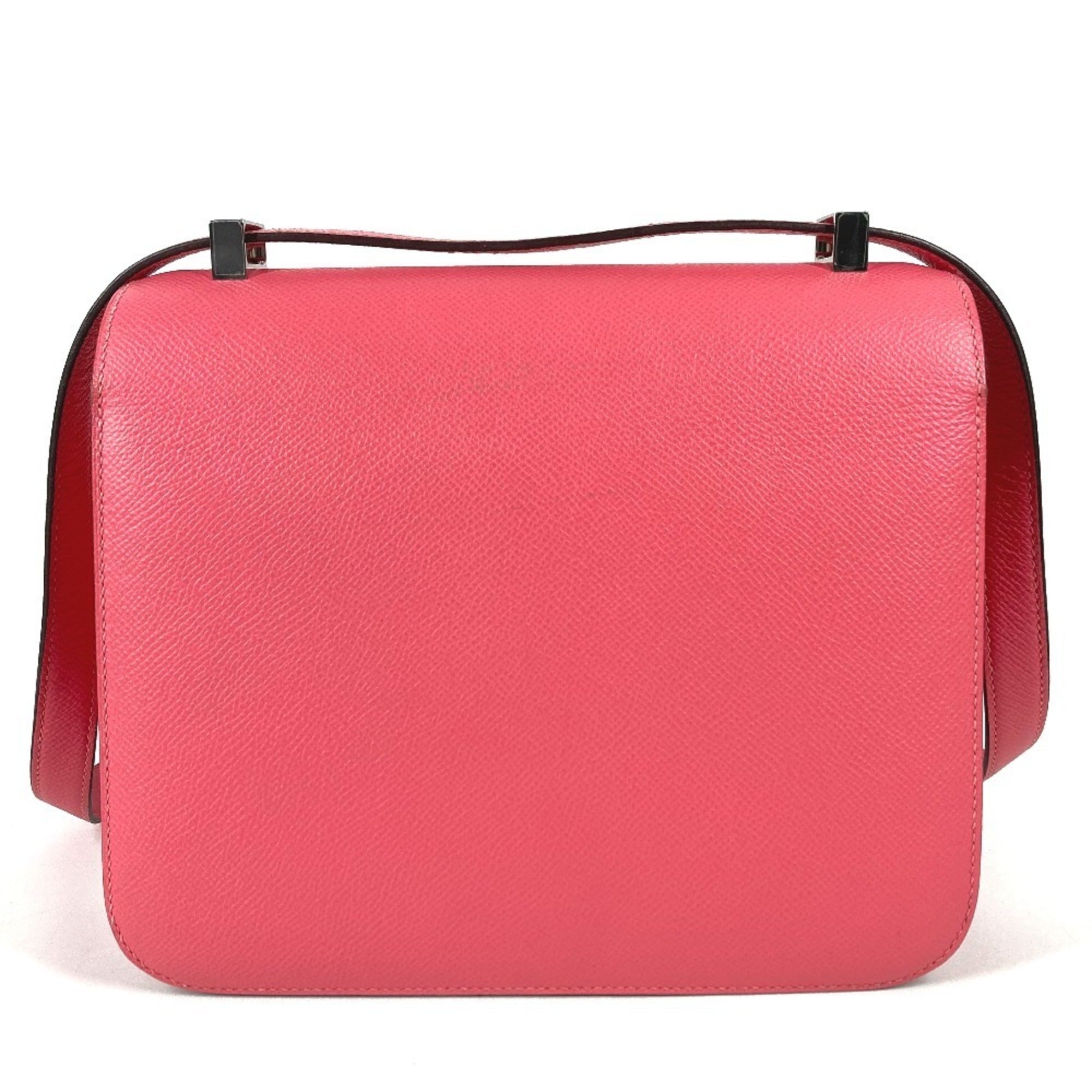 Hermes Pink Rose Azalee Epsom Leather Pochette Shoulder Bag (Pre-Owned)